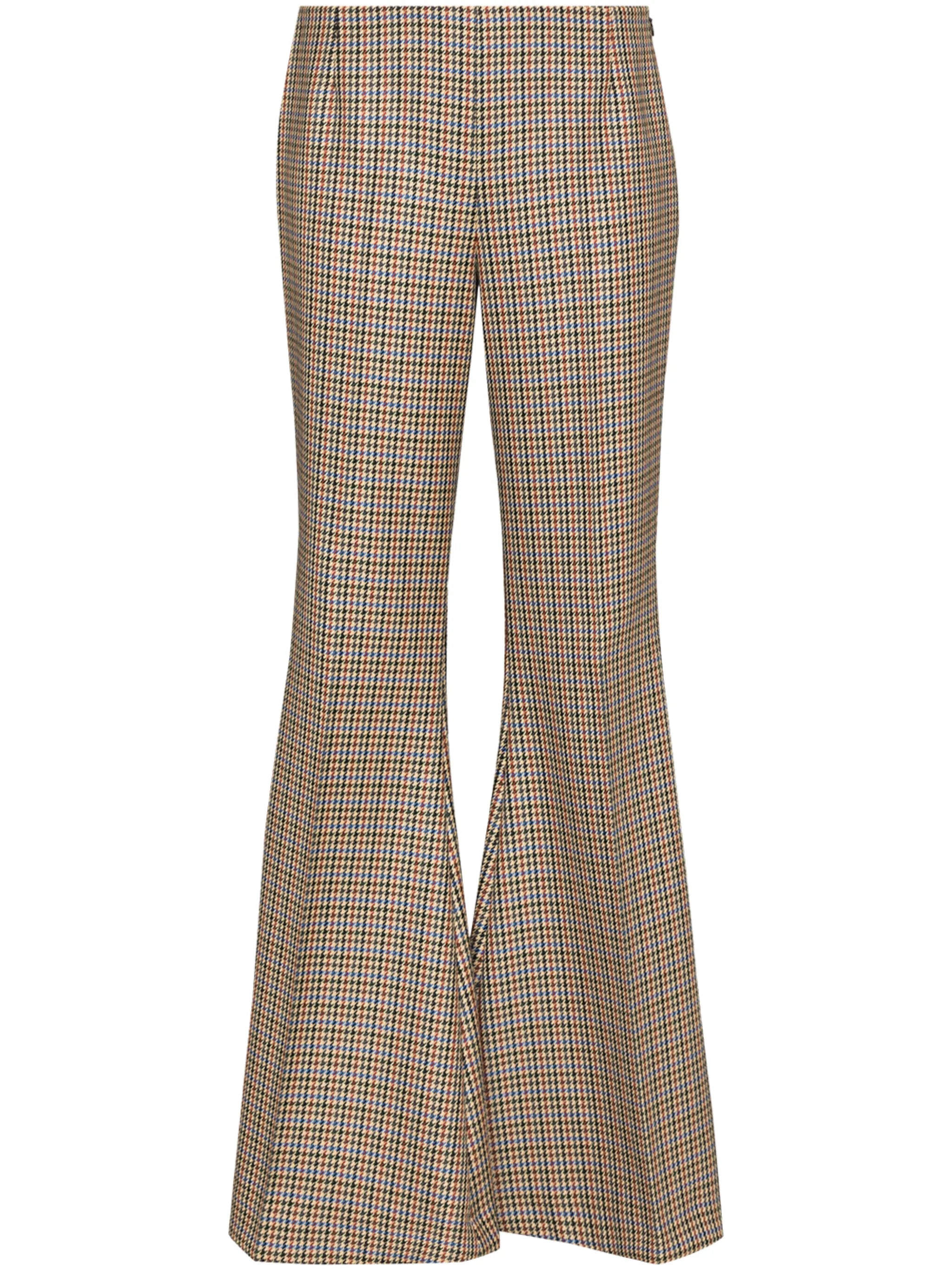 houndstooth-pattern flared trousers