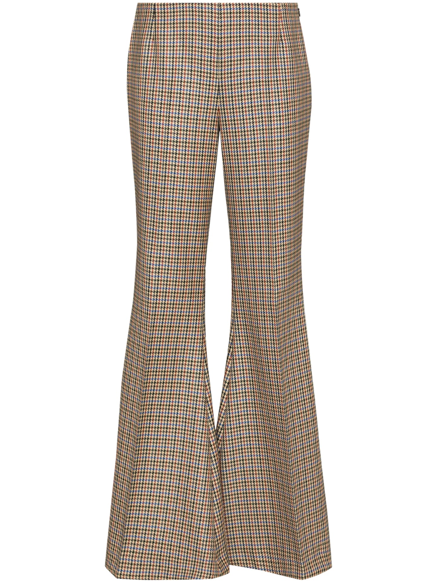 houndstooth-pattern flared trousers