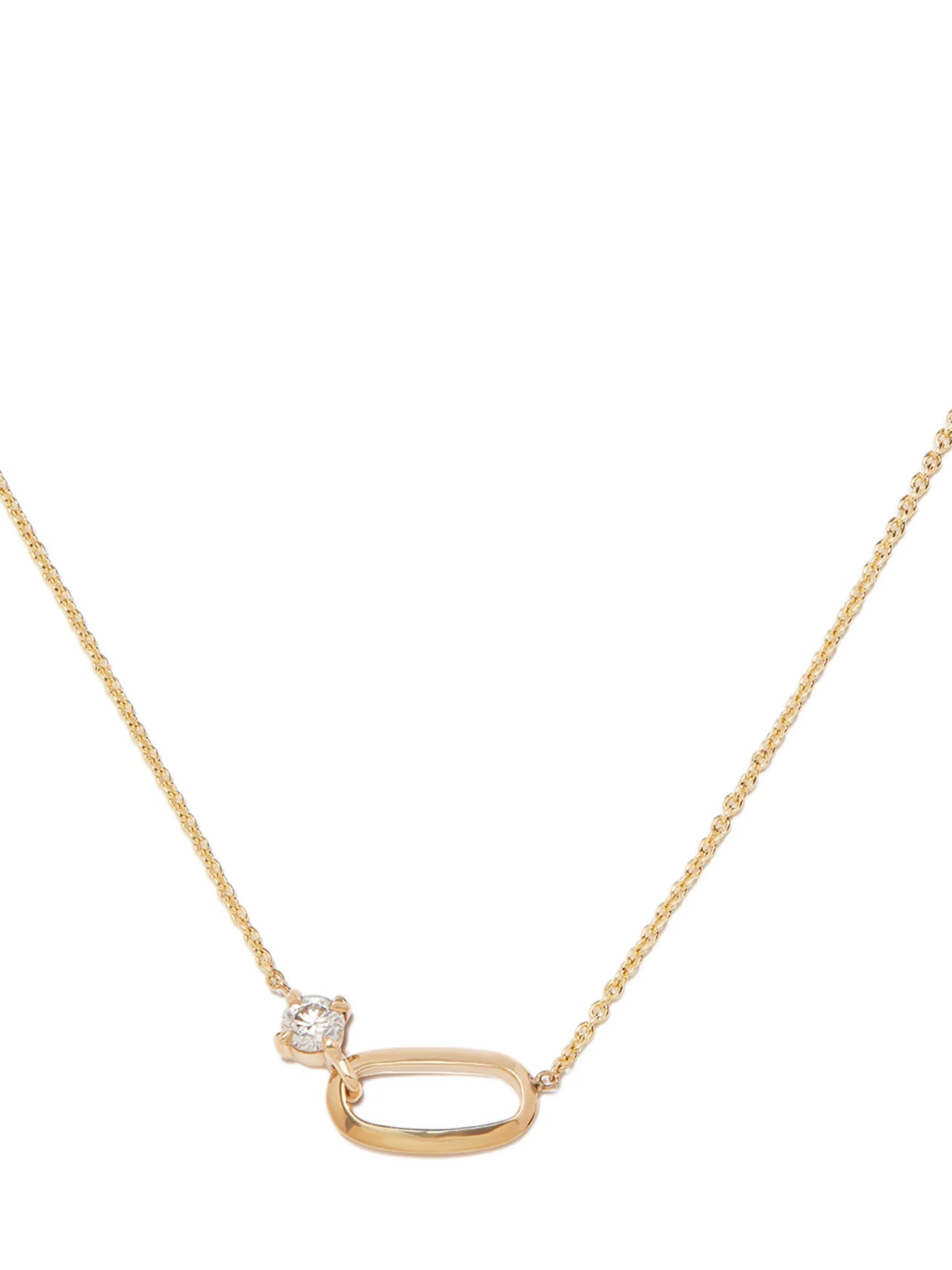 18kt yellow fold diamond necklace