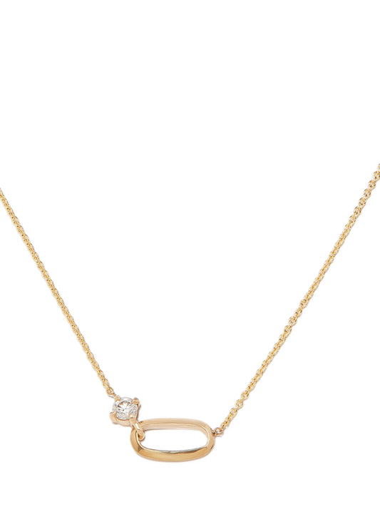 18kt yellow fold diamond necklace