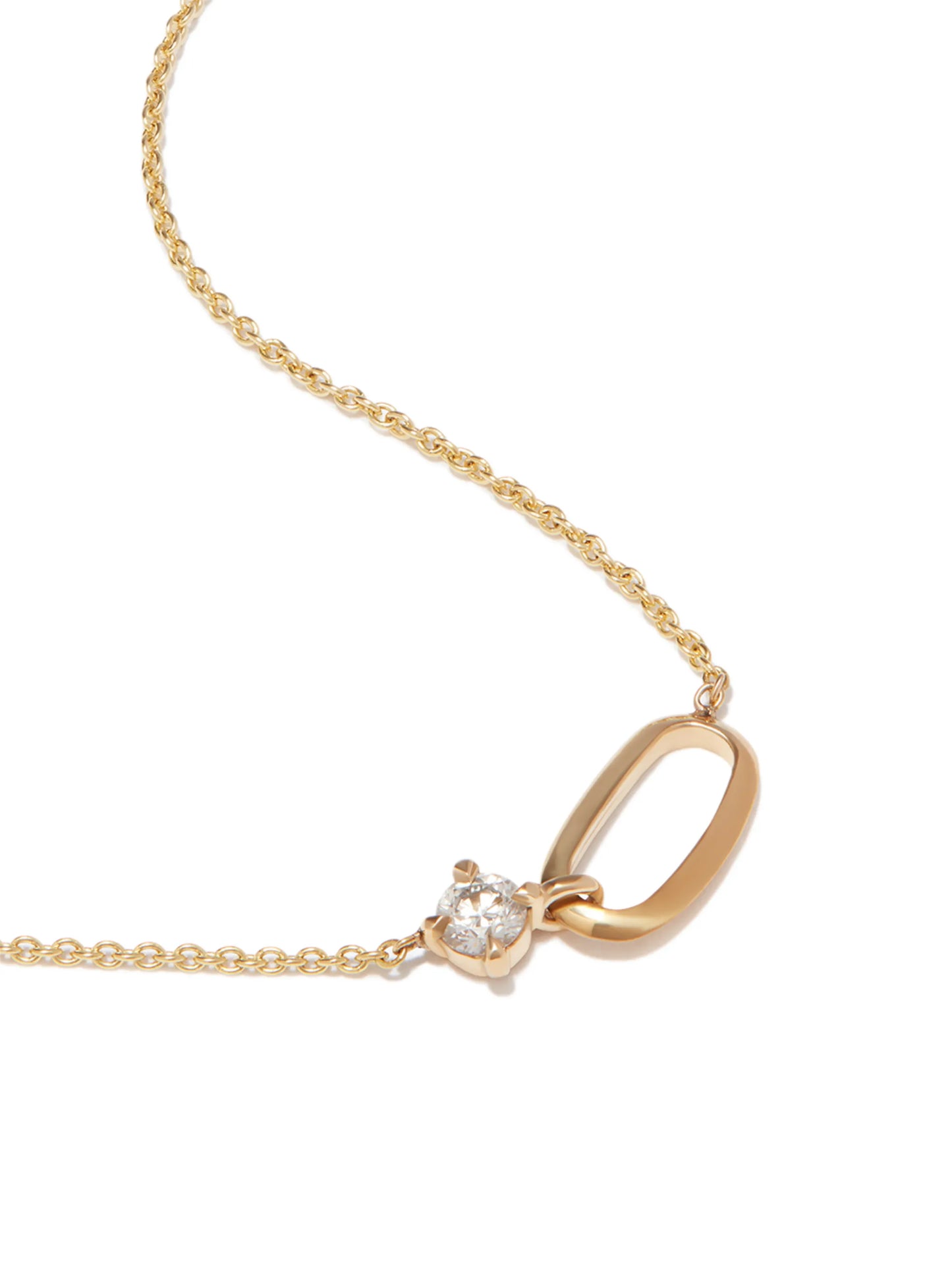 18kt yellow fold diamond necklace