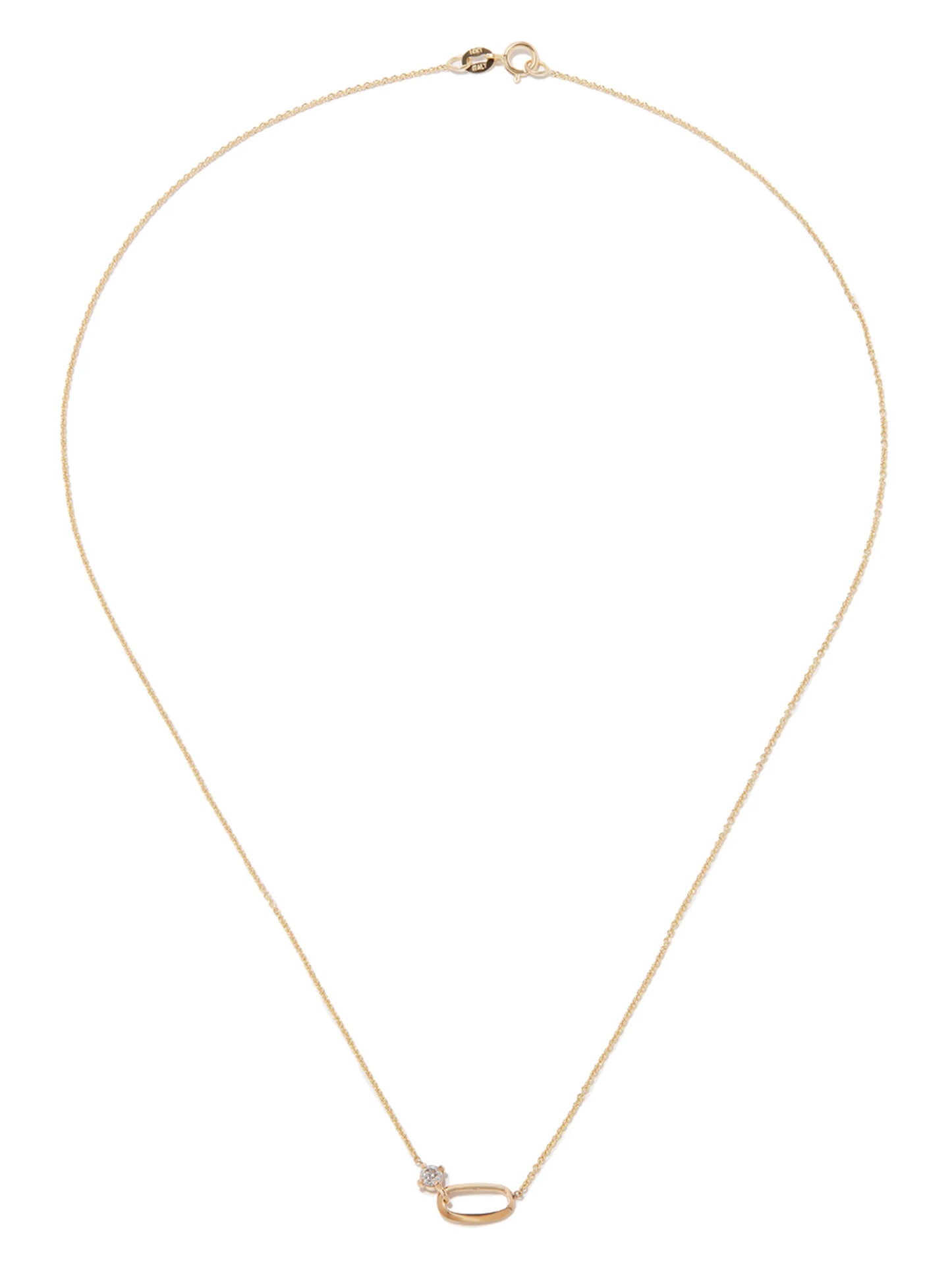 18kt yellow fold diamond necklace