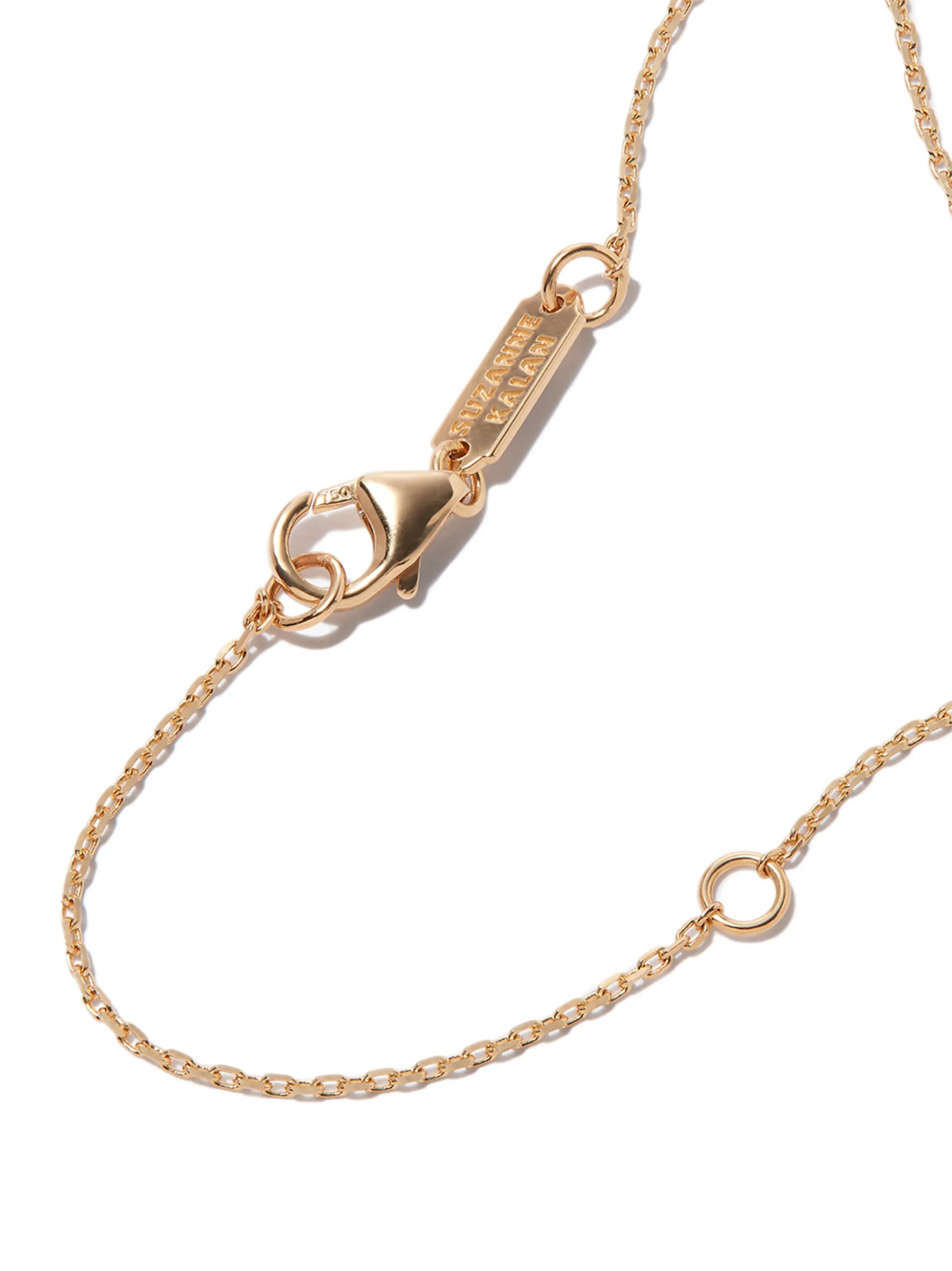 18kt yellow gold Baby Dog Tag diamond necklace