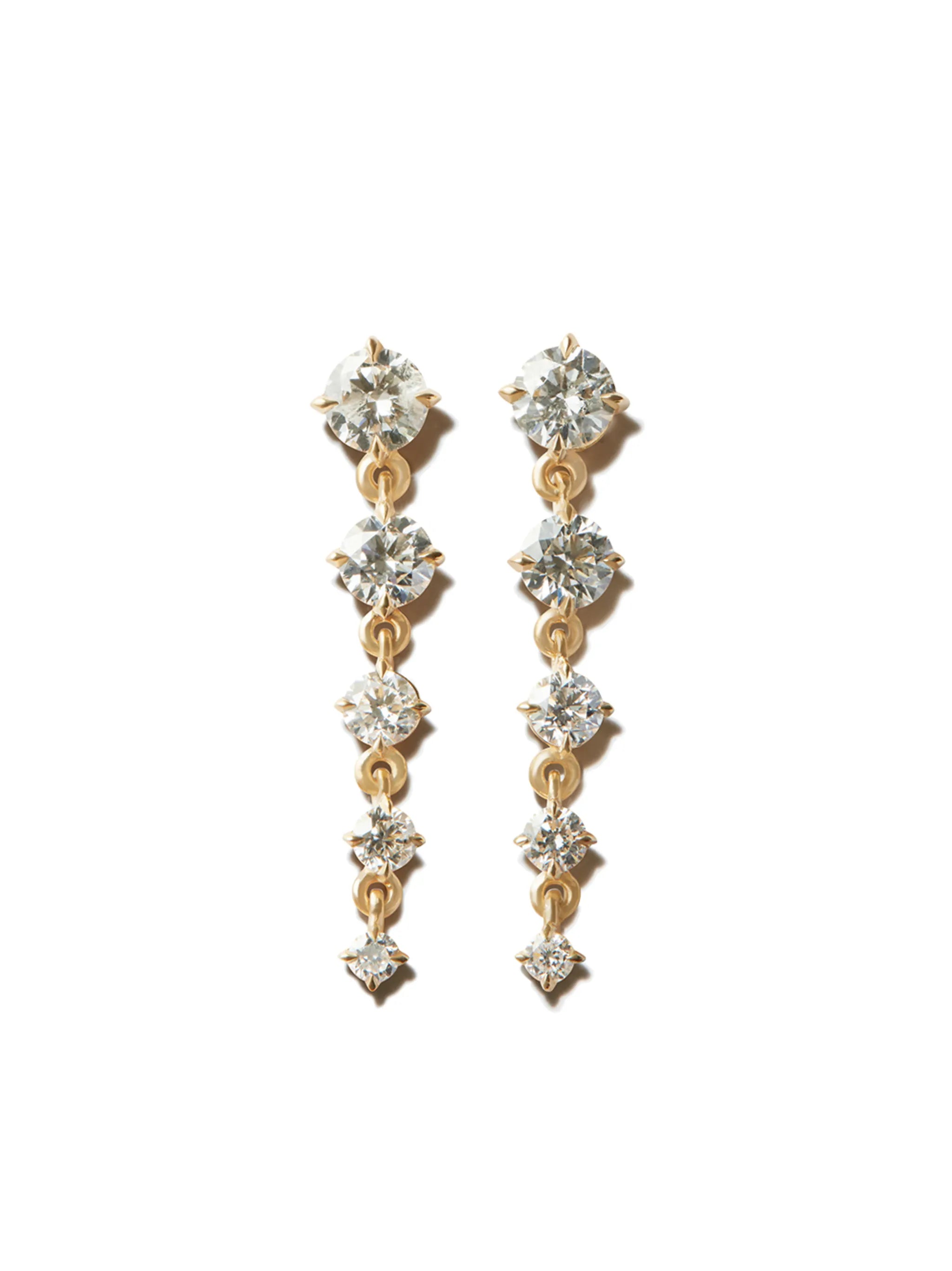 18kt yellow gold Éclat Five Drop diamond earrings