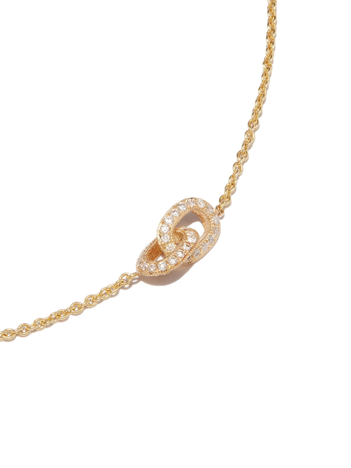 18kt yellow gold linked diamond necklace