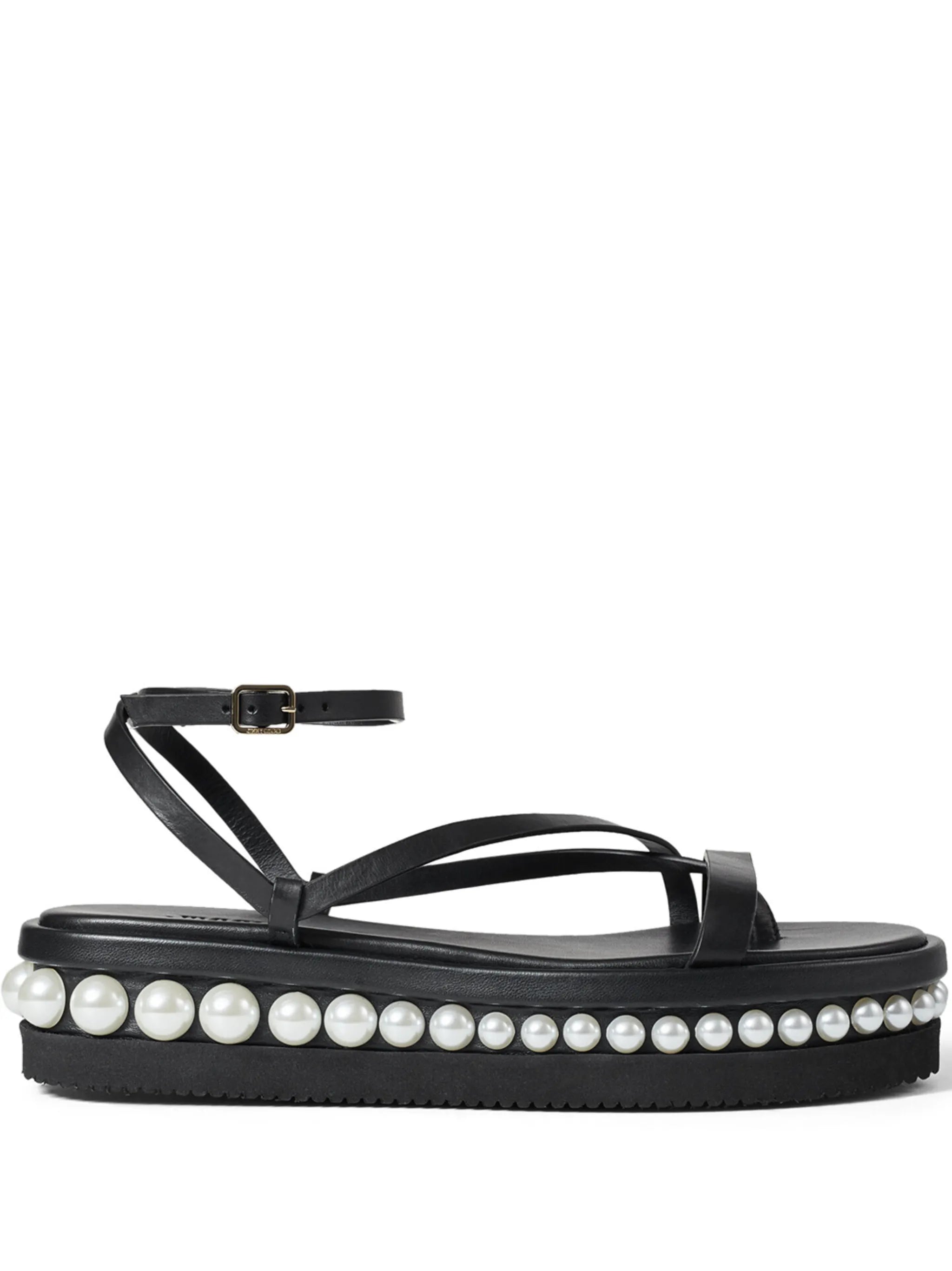 Pine platform flat sandals