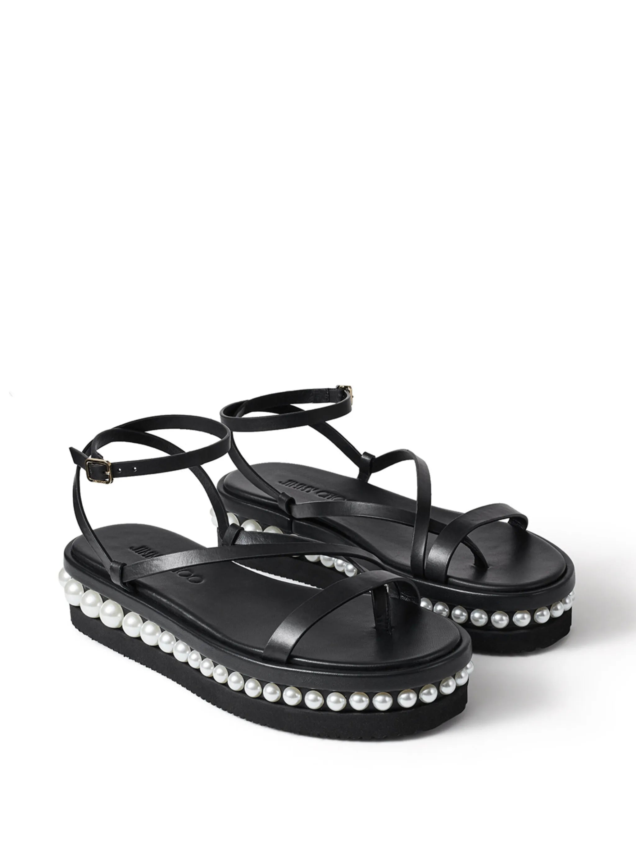 Pine platform flat sandals