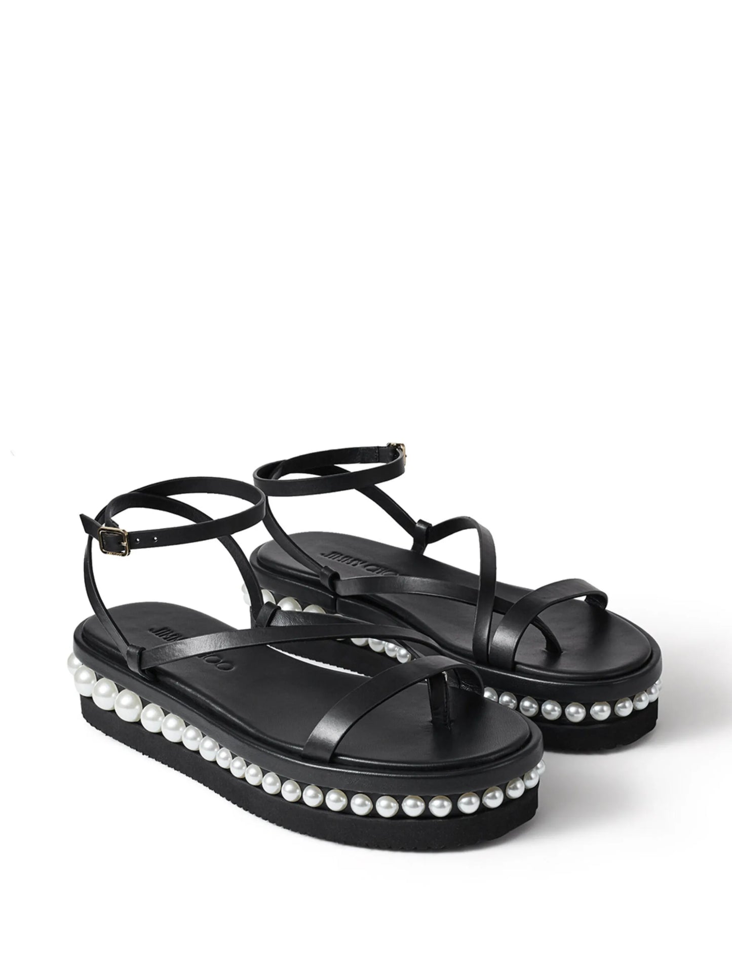 Pine platform flat sandals