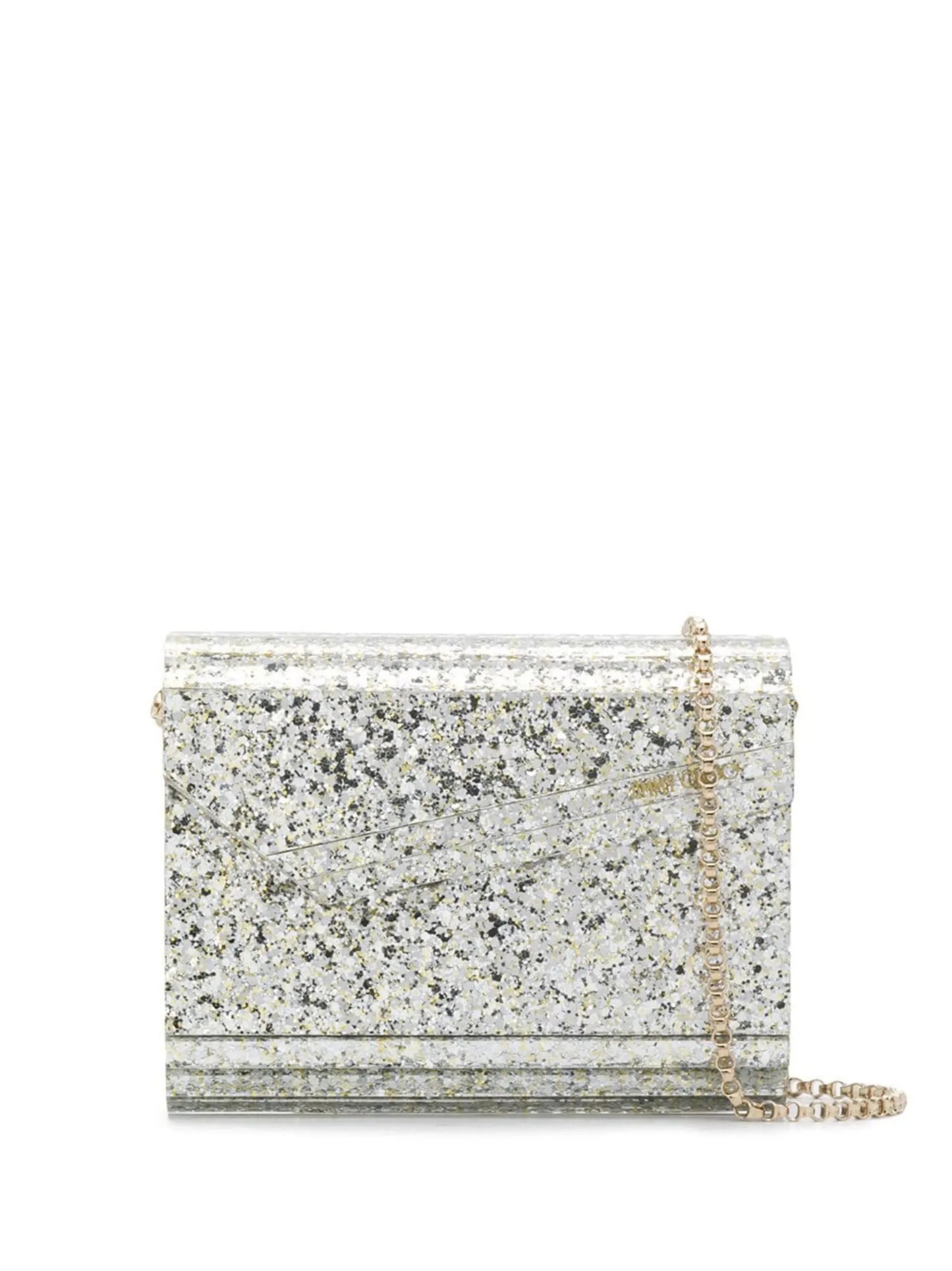 Candy glitter-effect clutch bag