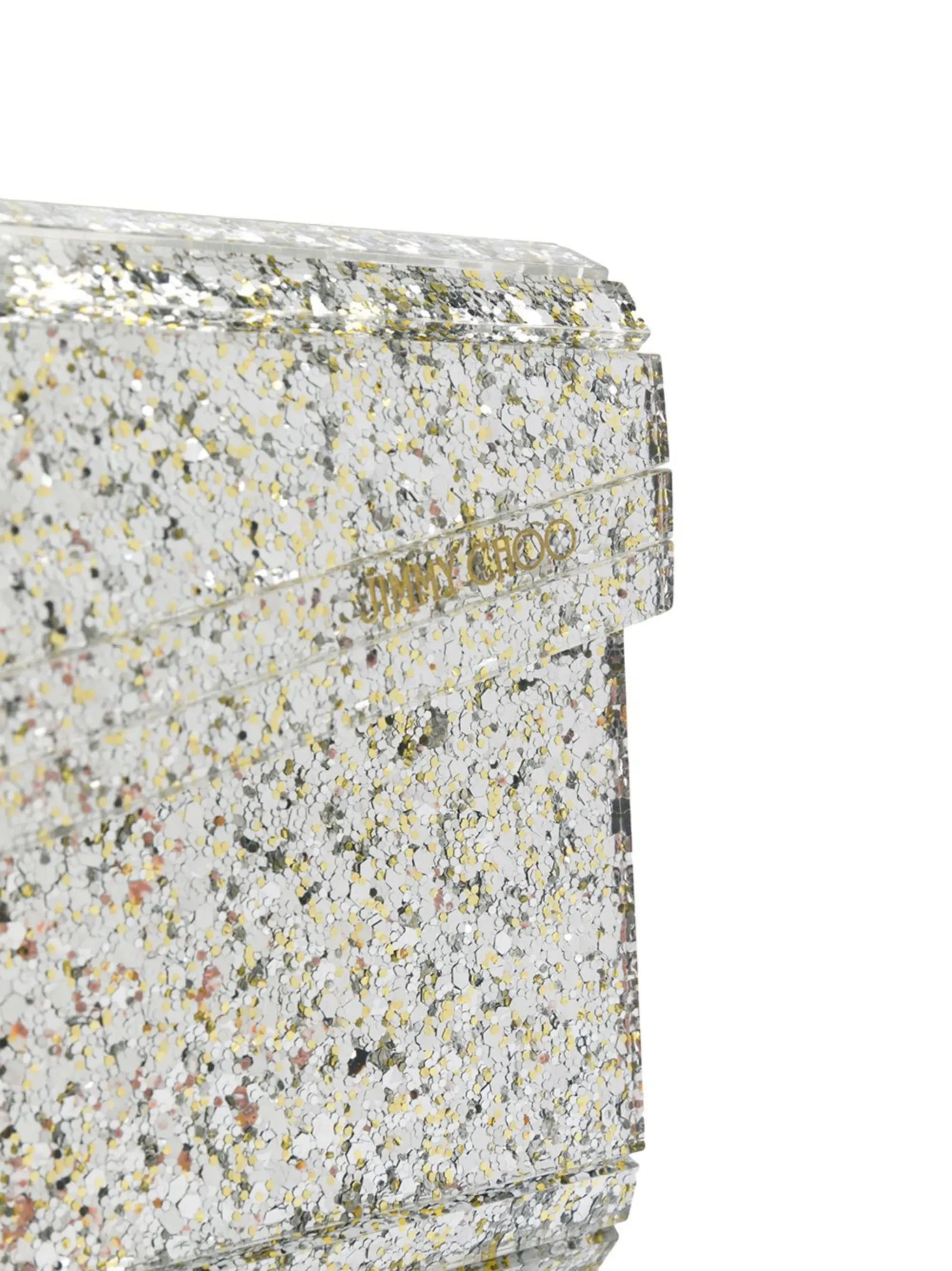 Candy glitter-effect clutch bag
