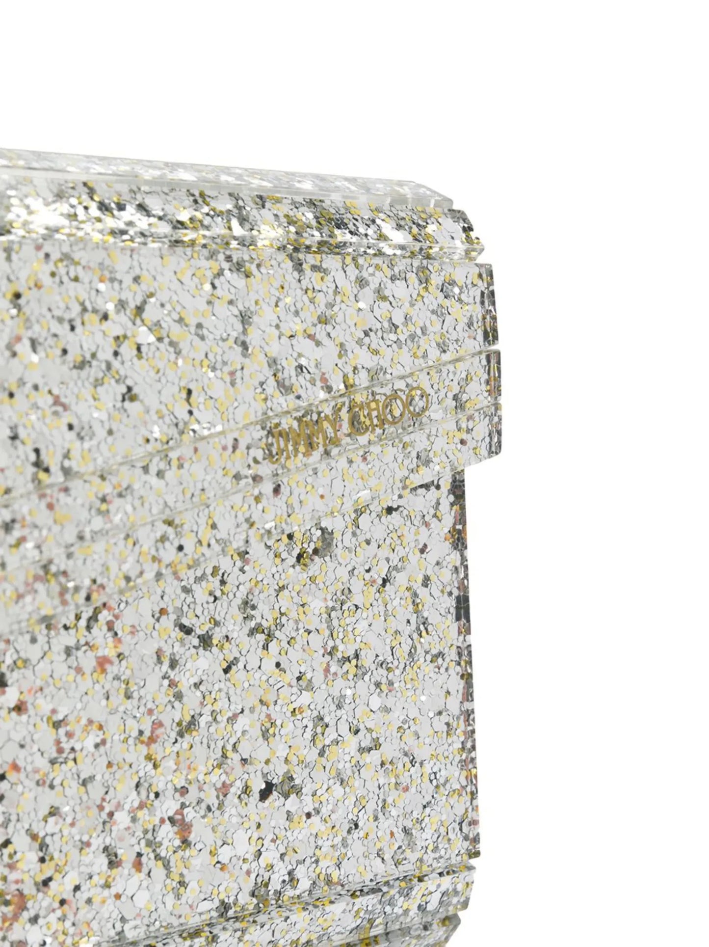Candy glitter-effect clutch bag
