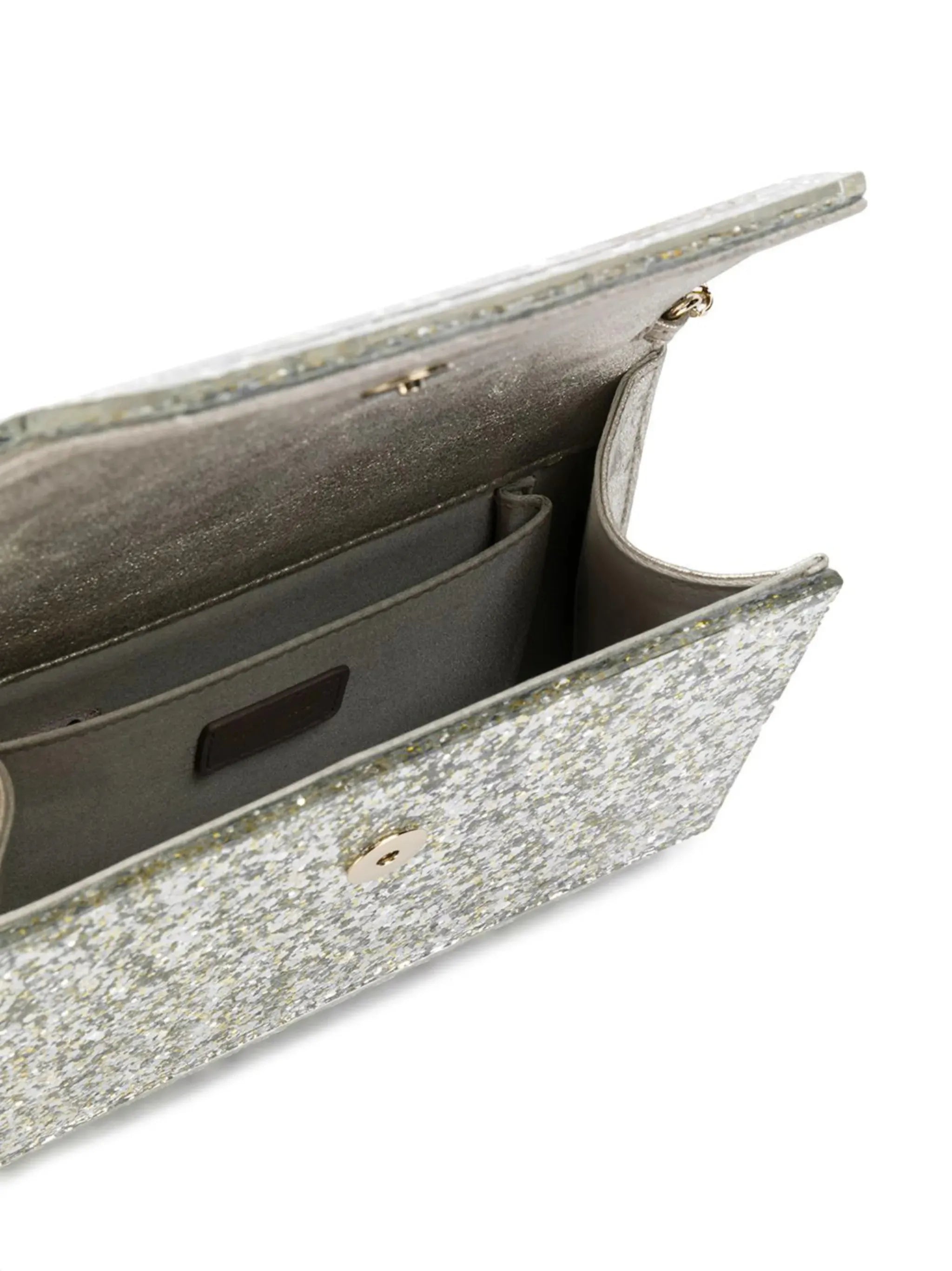 Candy glitter-effect clutch bag