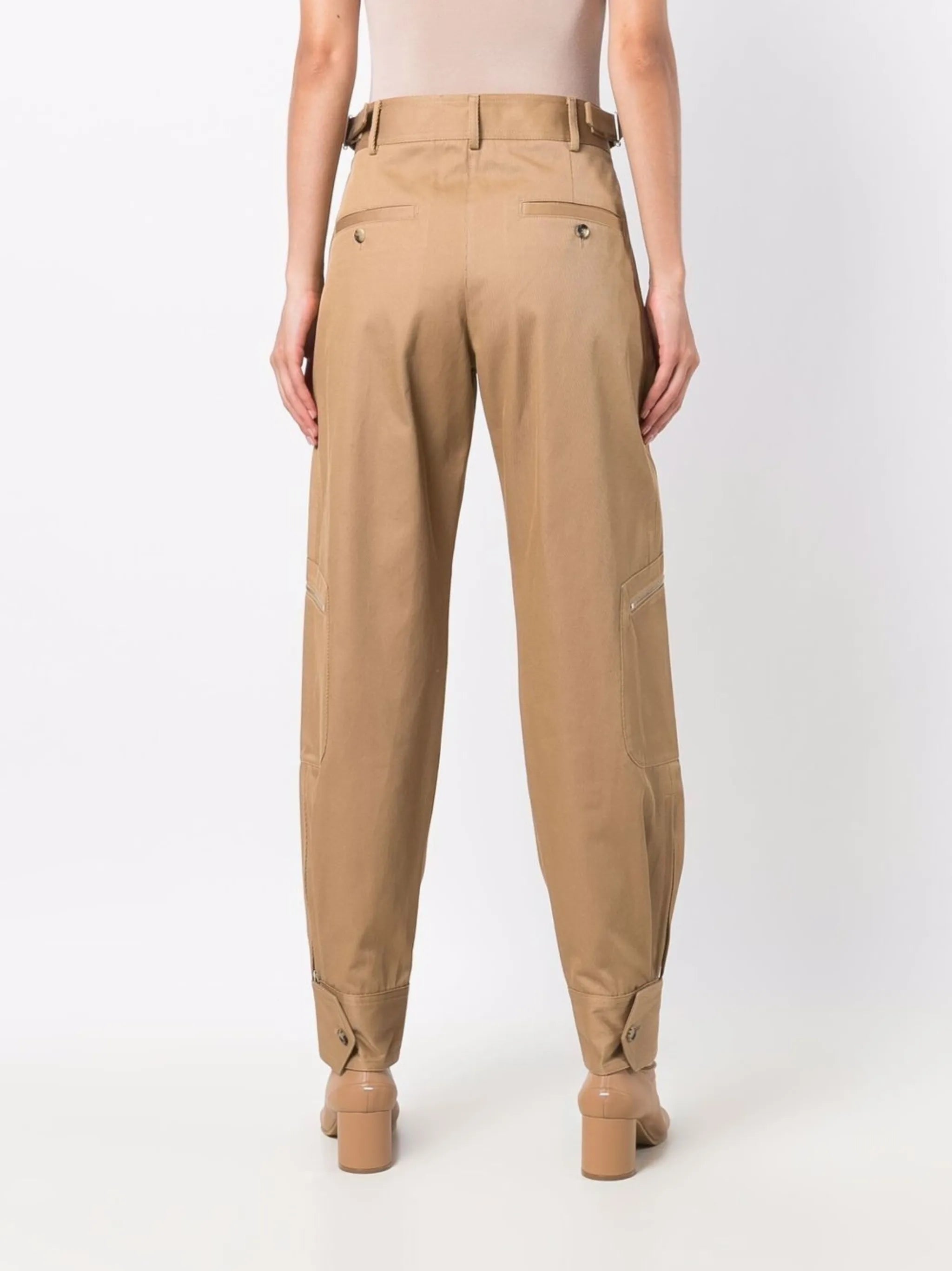 high-waist cargo trousers