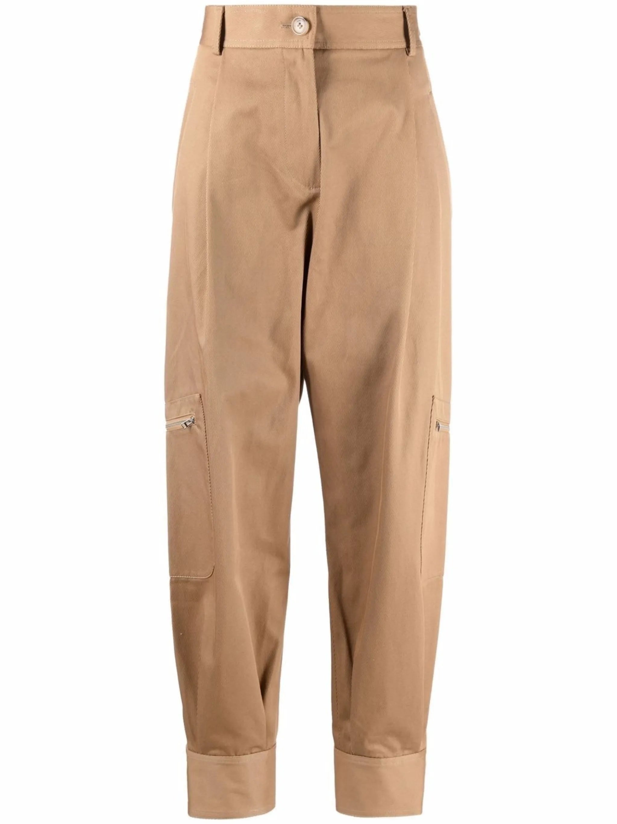 high-waist cargo trousers