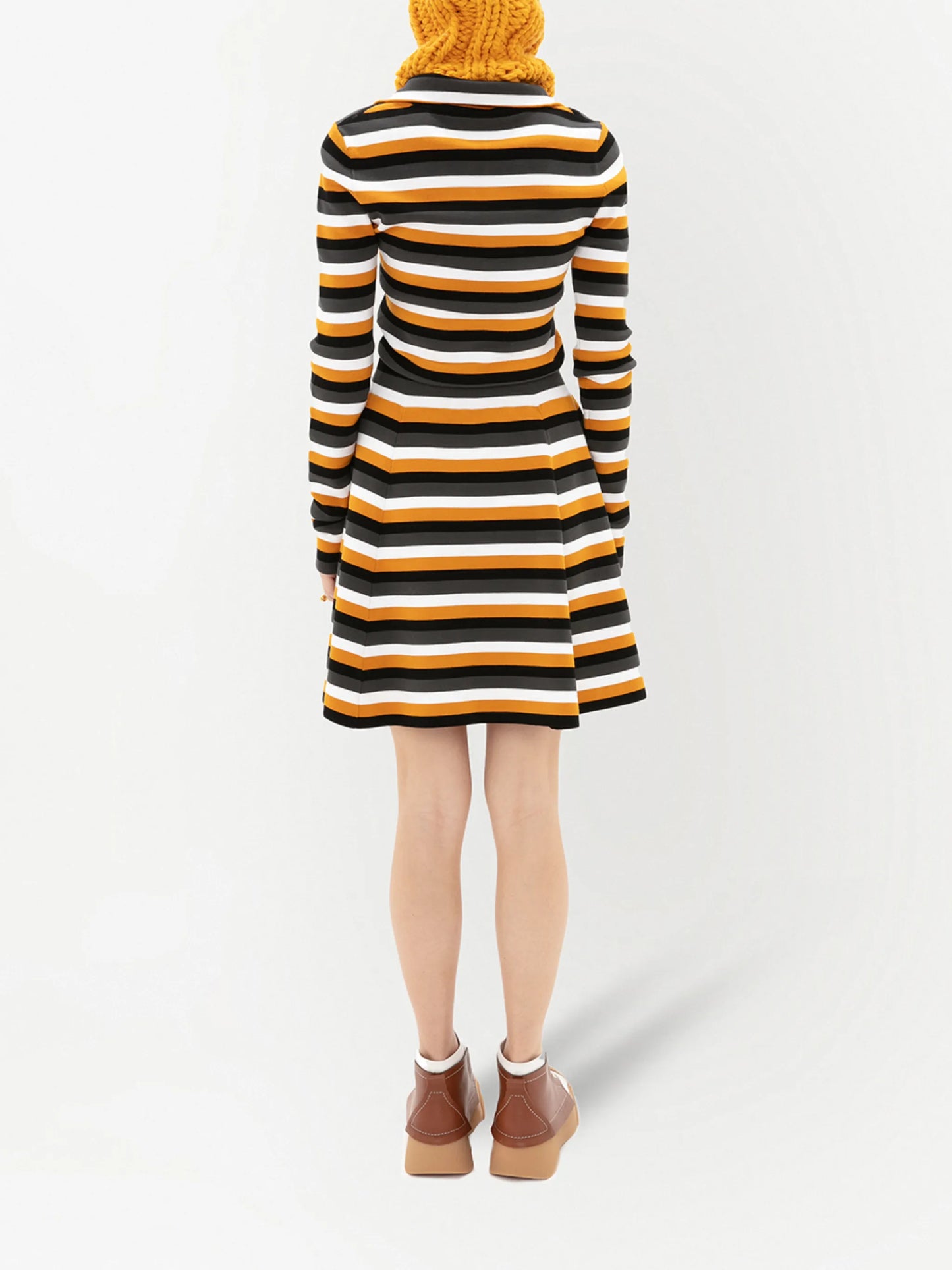 striped flared mini skirt