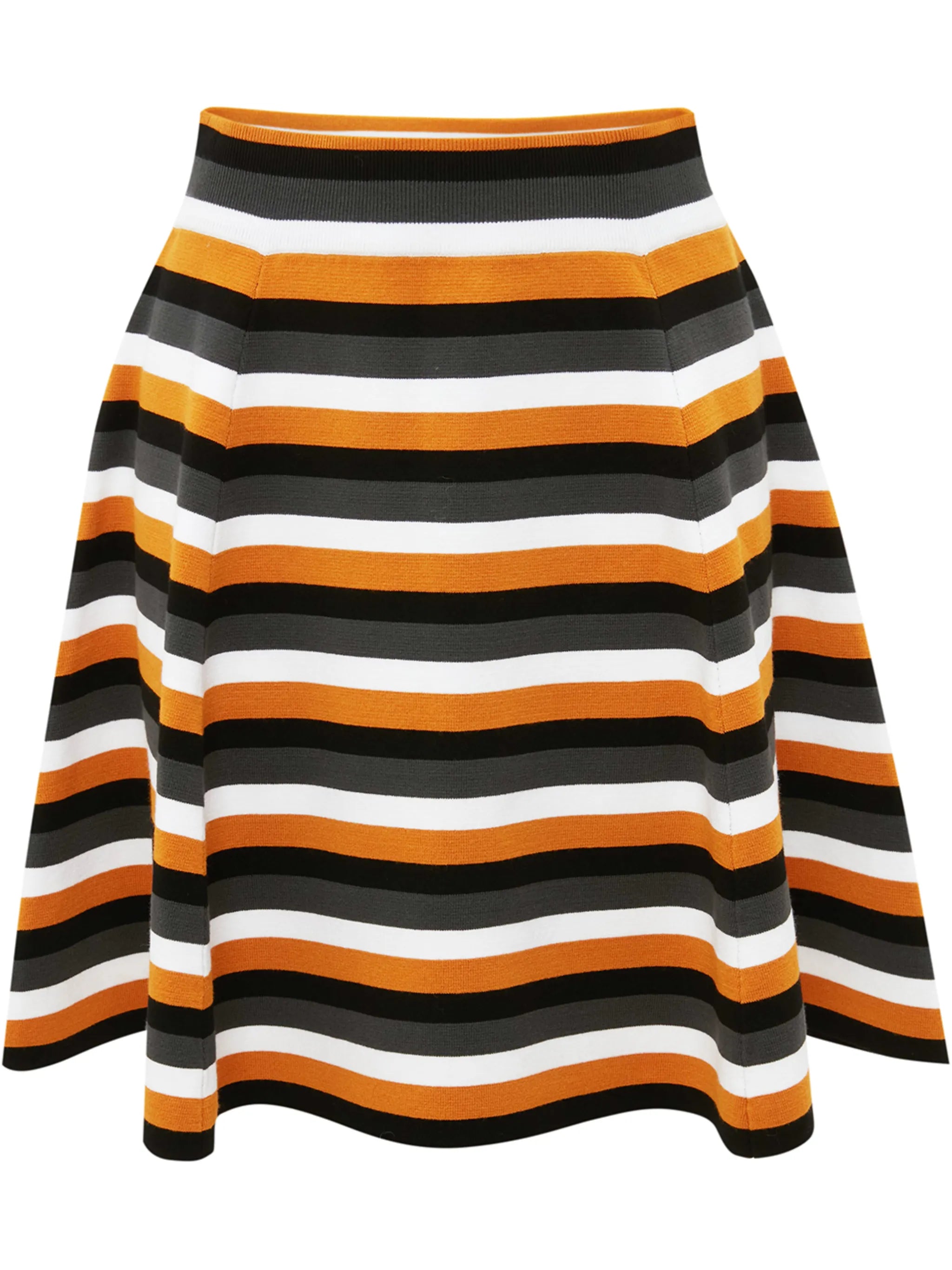 striped flared mini skirt
