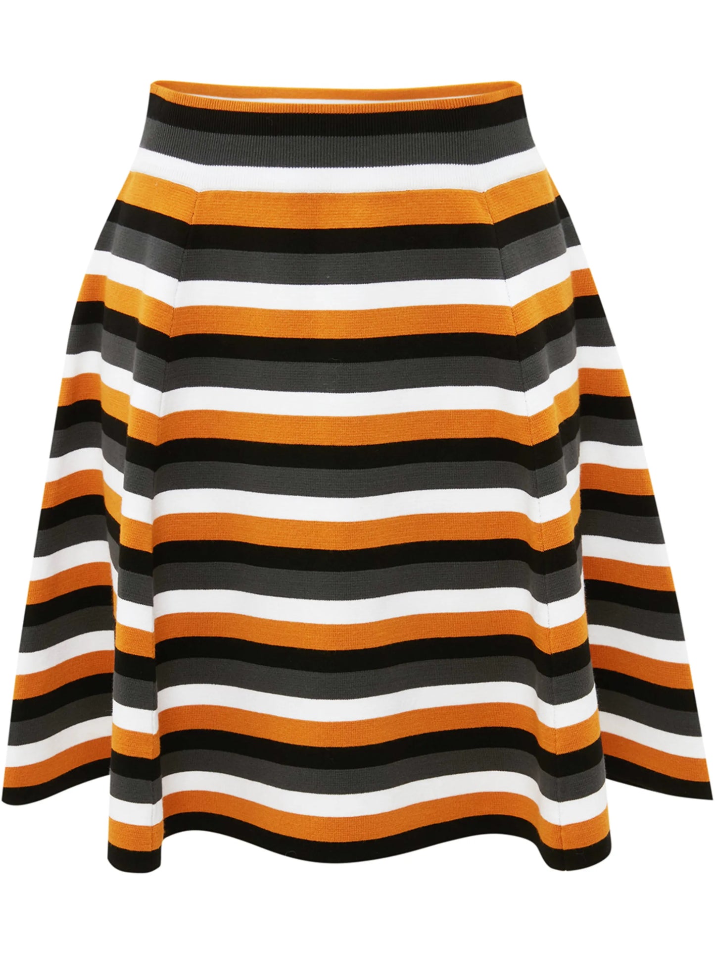 striped flared mini skirt