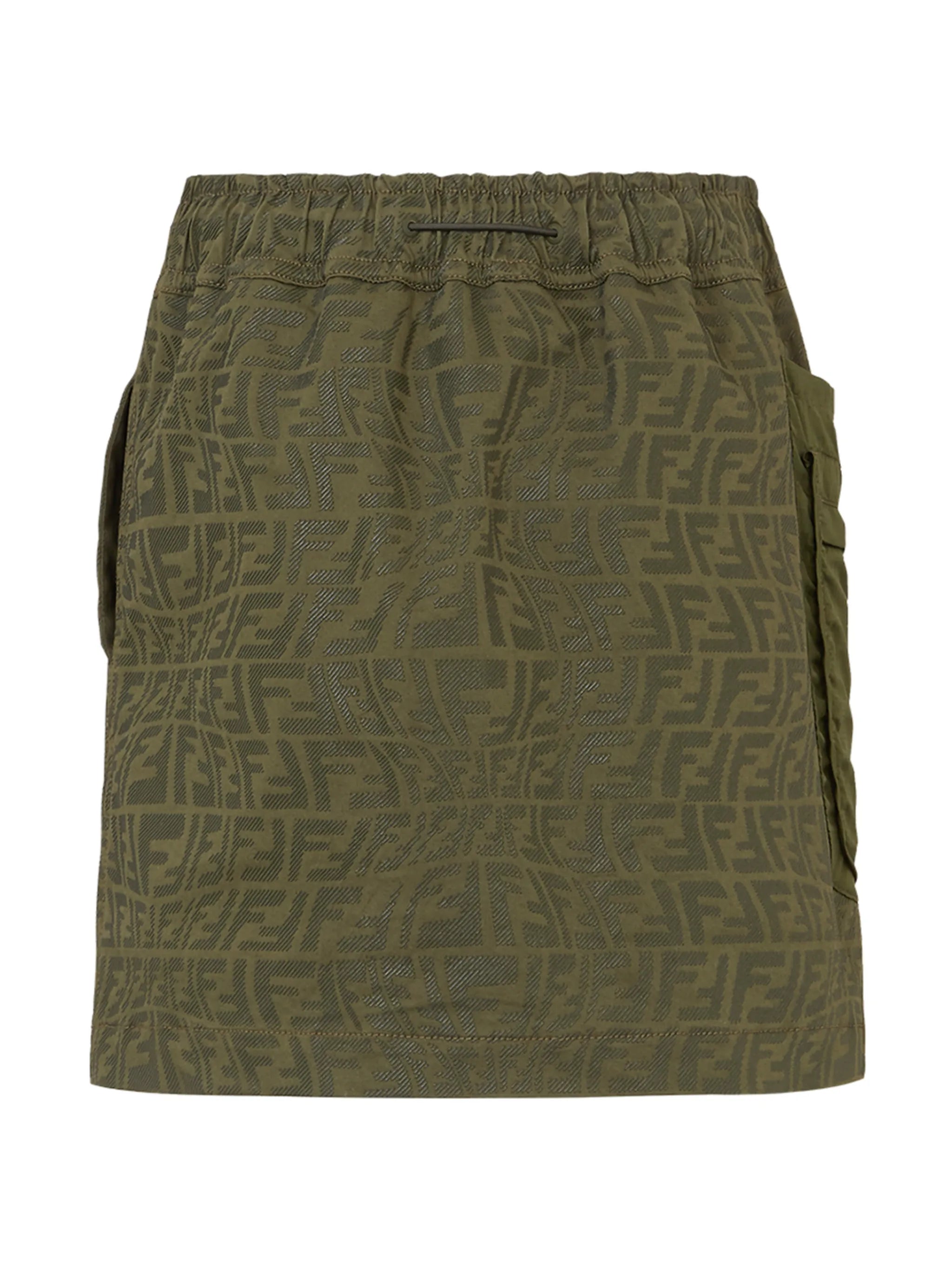 FF-motif denim miniskirt