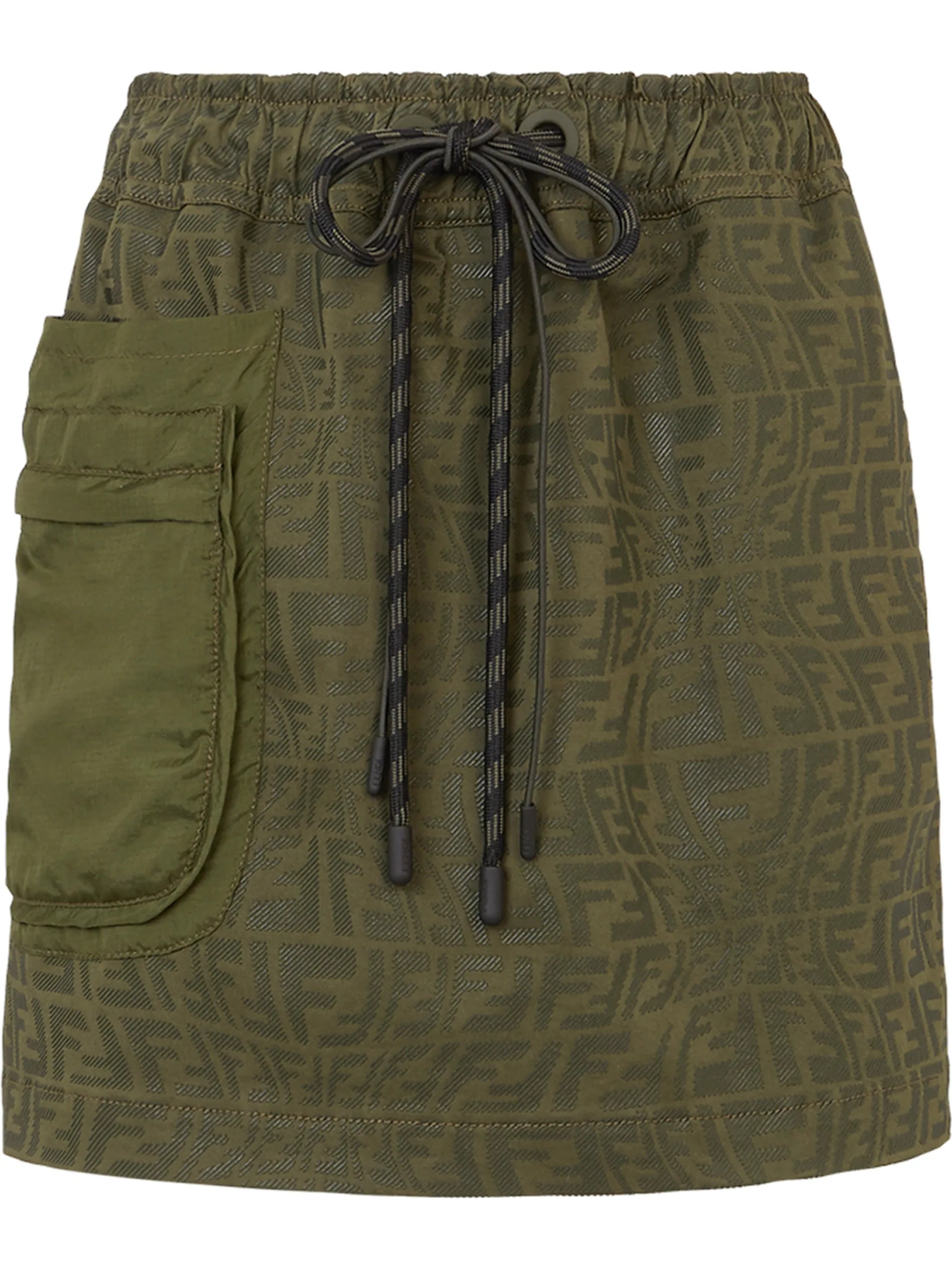 FF-motif denim miniskirt