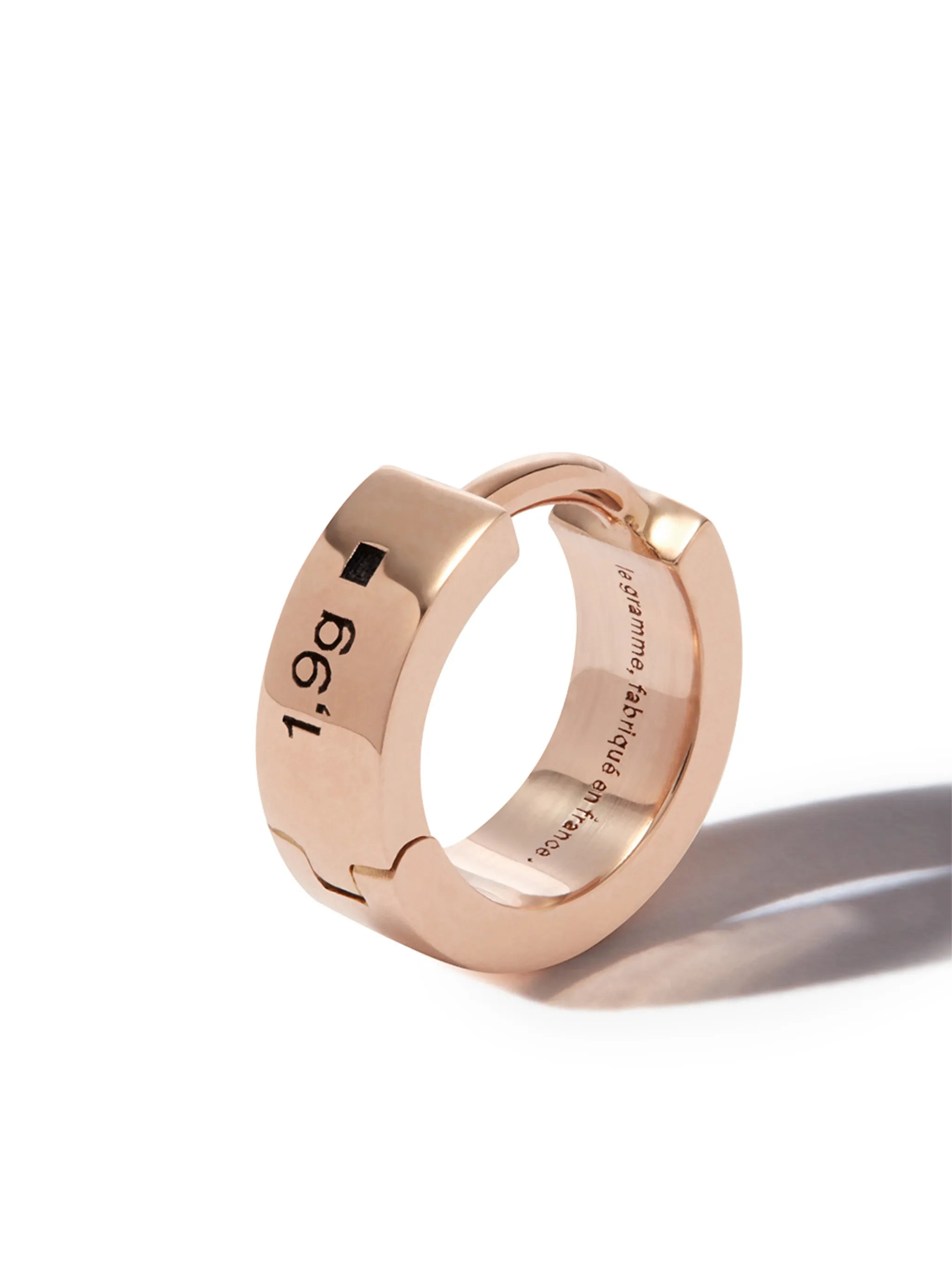 18kt rose gold polished Ribbon small hoop