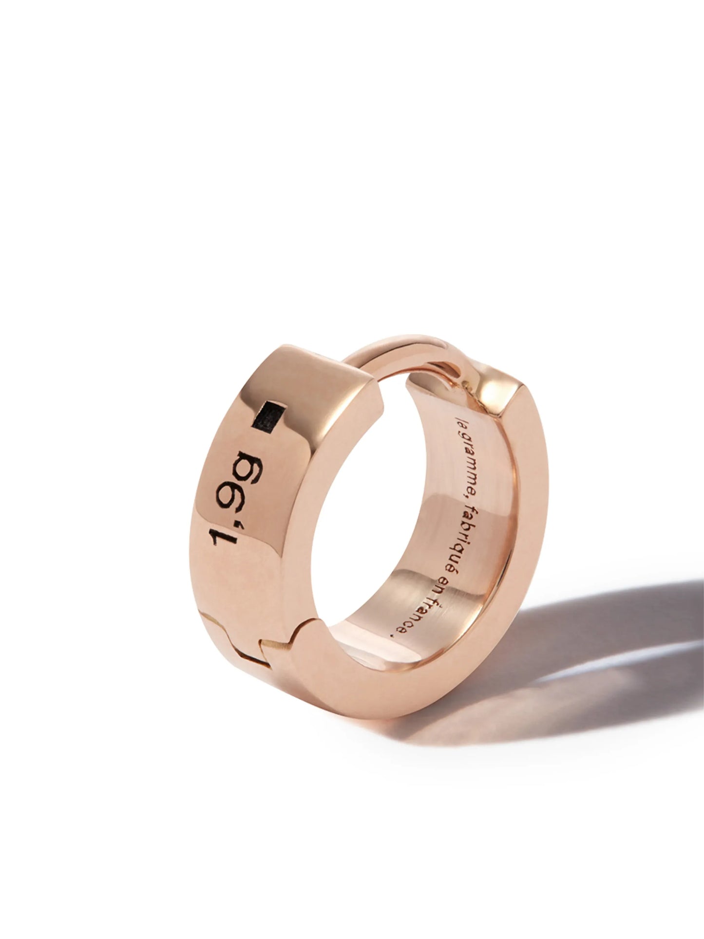 18kt rose gold polished Ribbon small hoop