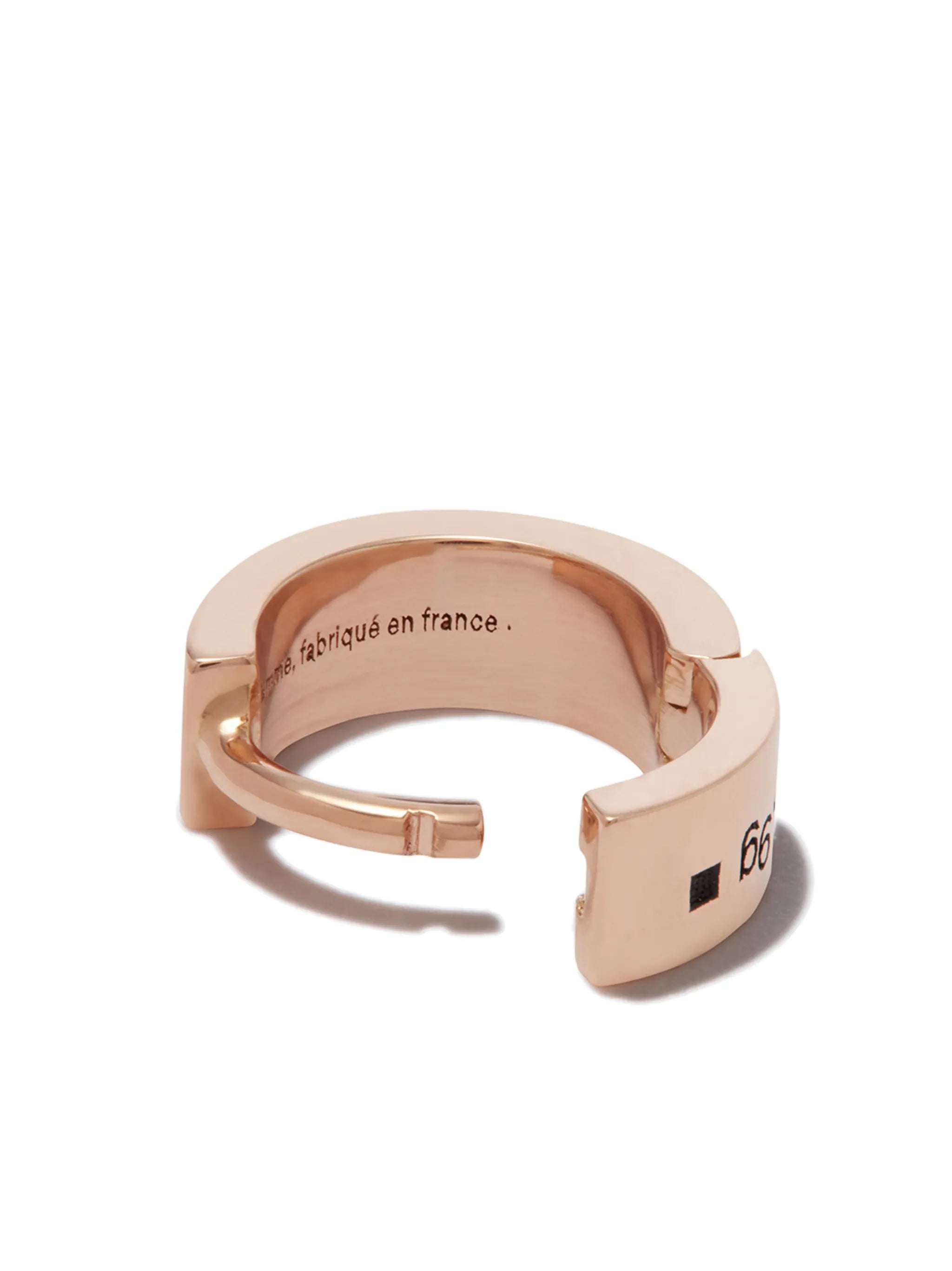 18kt rose gold polished Ribbon small hoop