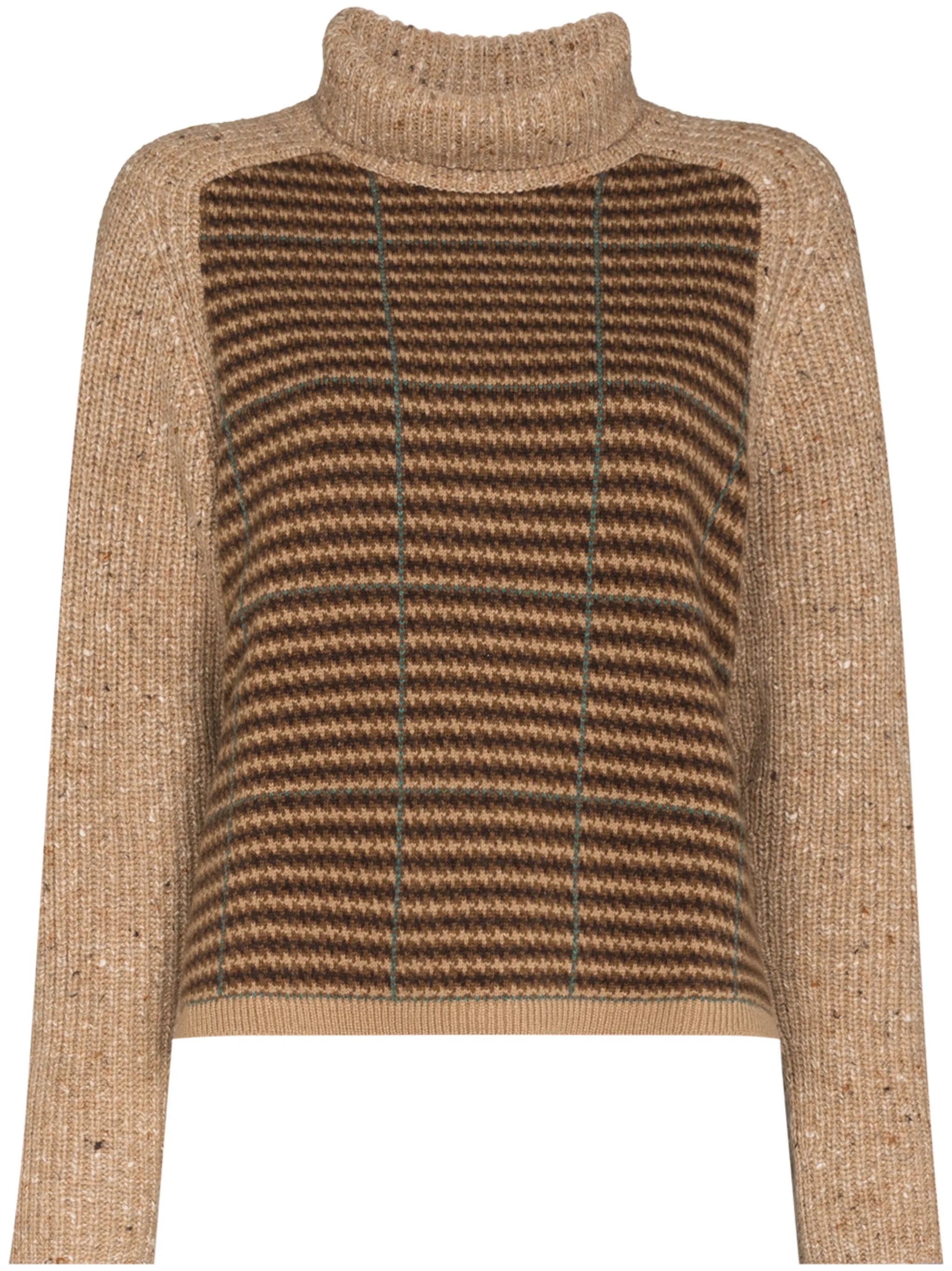 checked raglan sleeves jumper