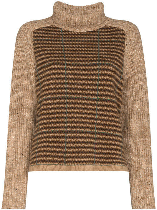 checked raglan sleeves jumper