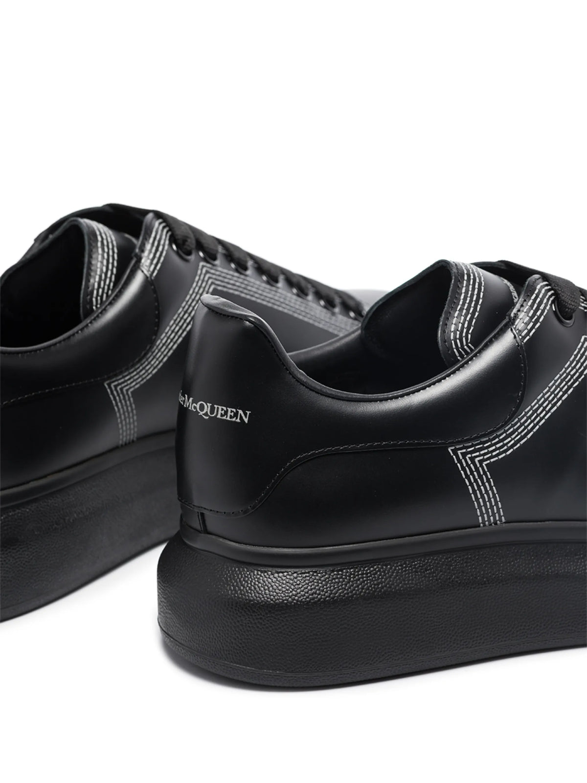 Oversized contrast-stitching sneakers