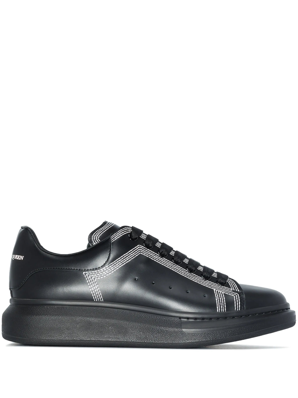 Oversized contrast-stitching sneakers