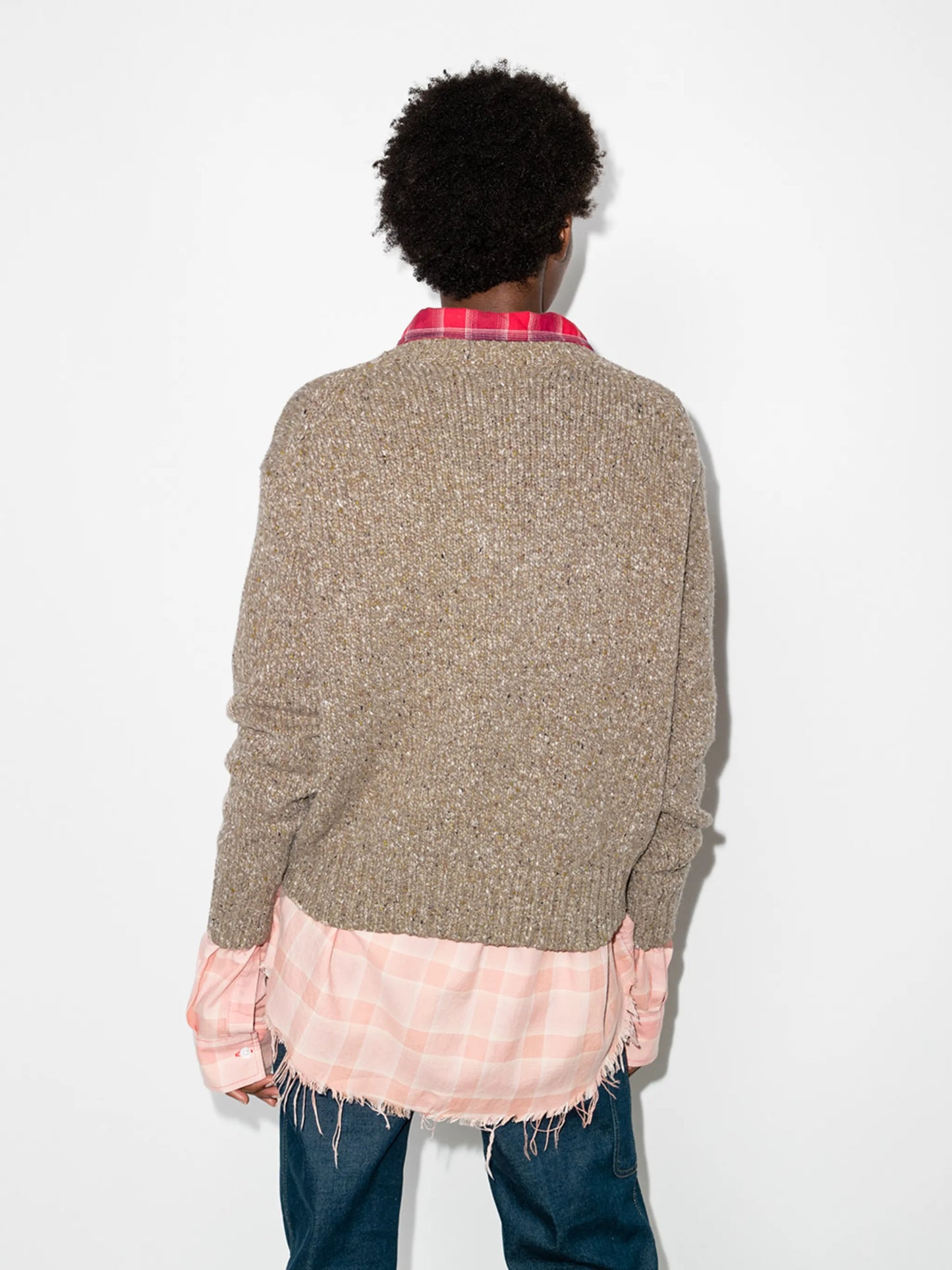 logo-print crew neck jumper