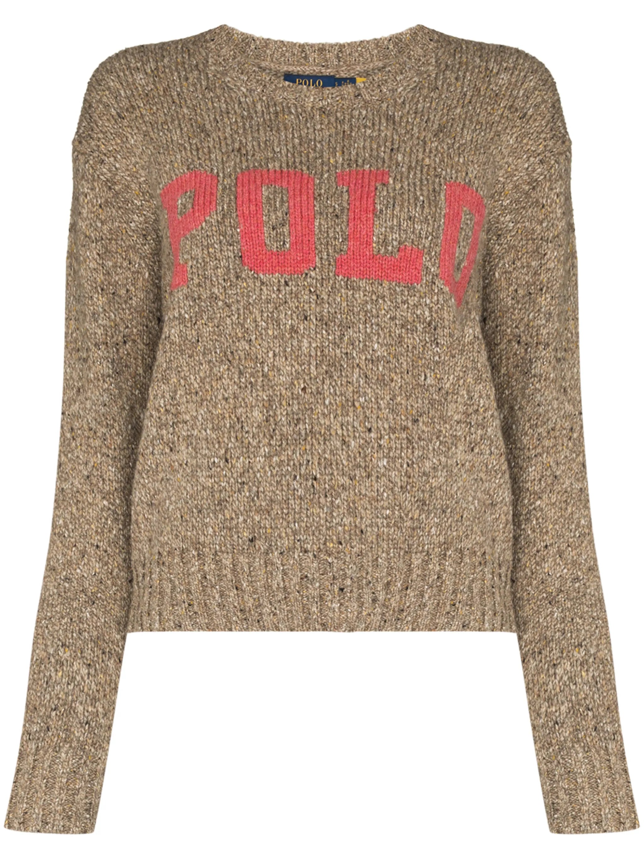 logo-print crew neck jumper
