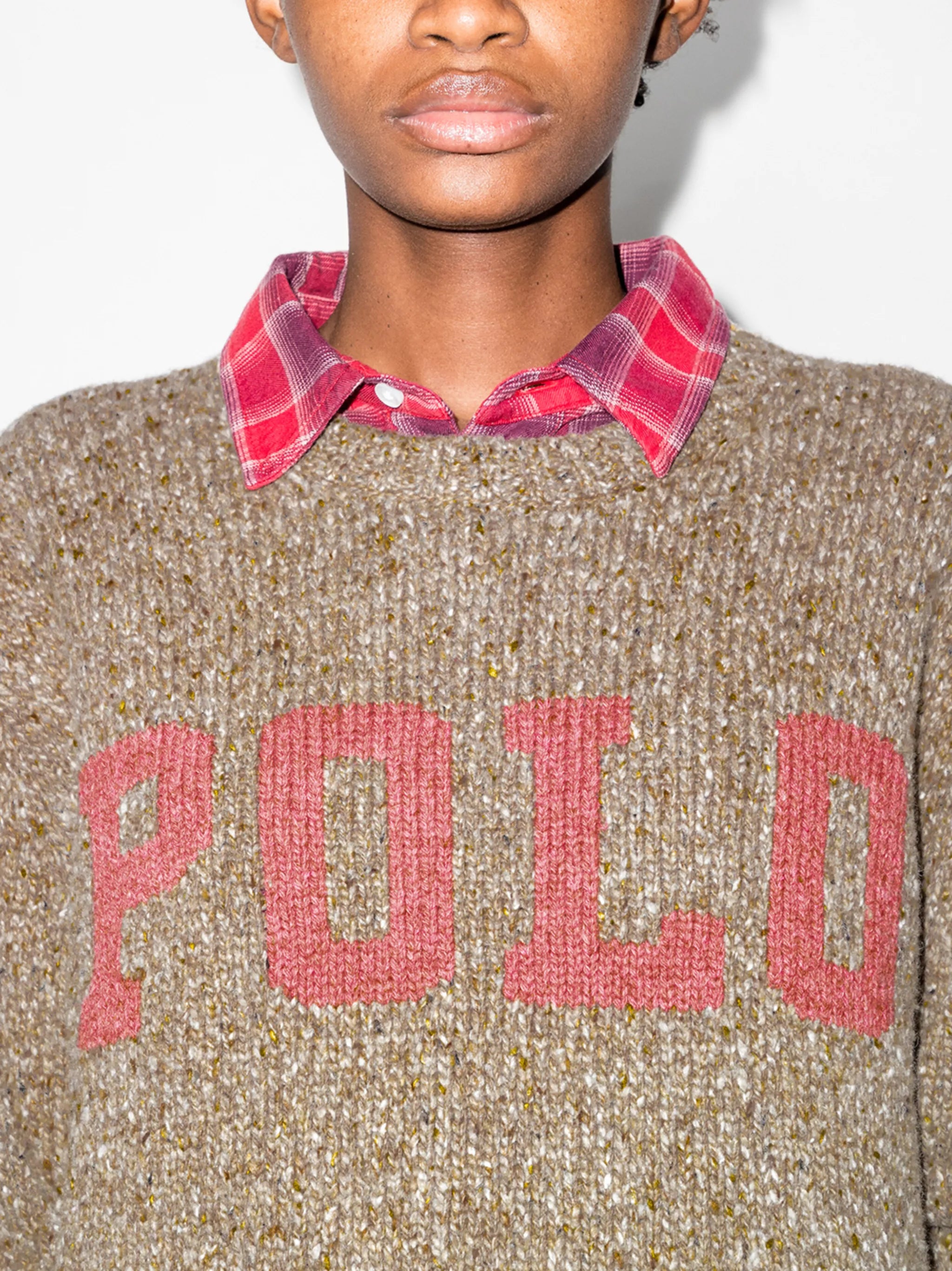 logo-print crew neck jumper