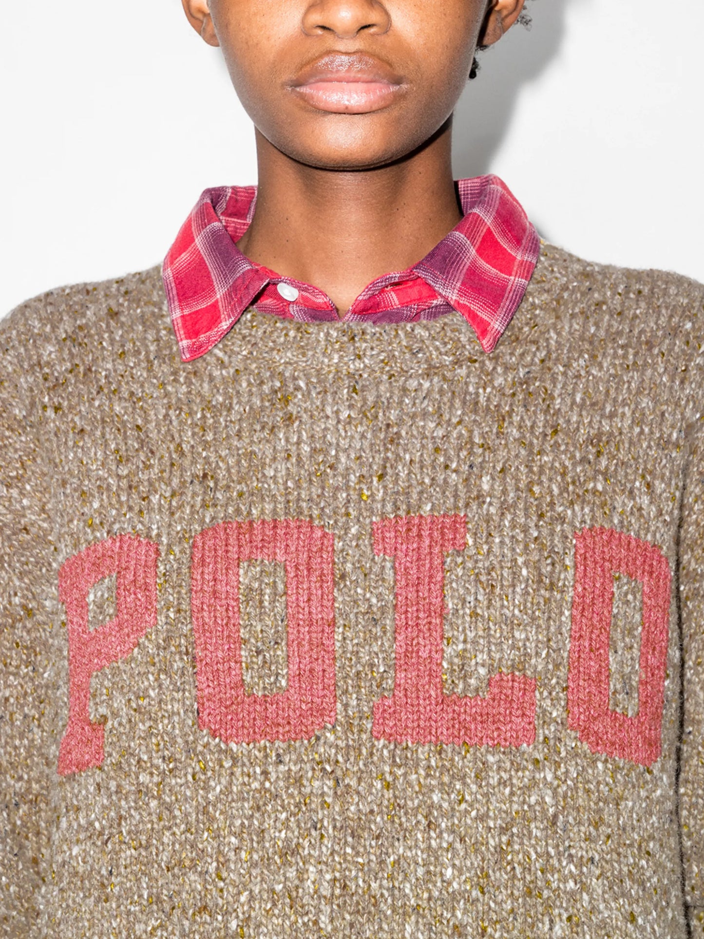 logo-print crew neck jumper