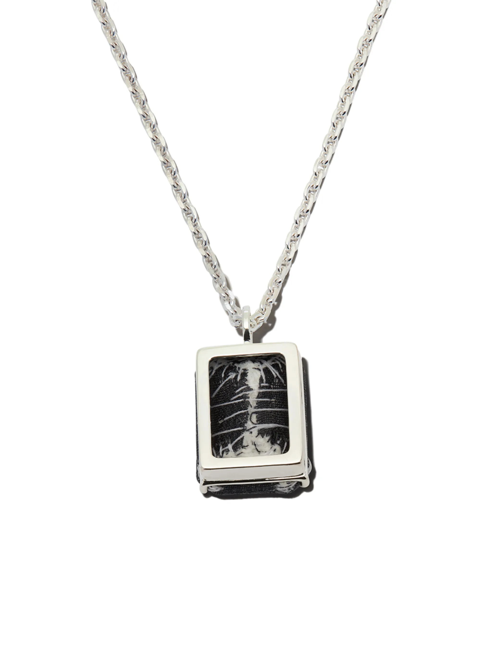 fabric and crystal pendant necklace