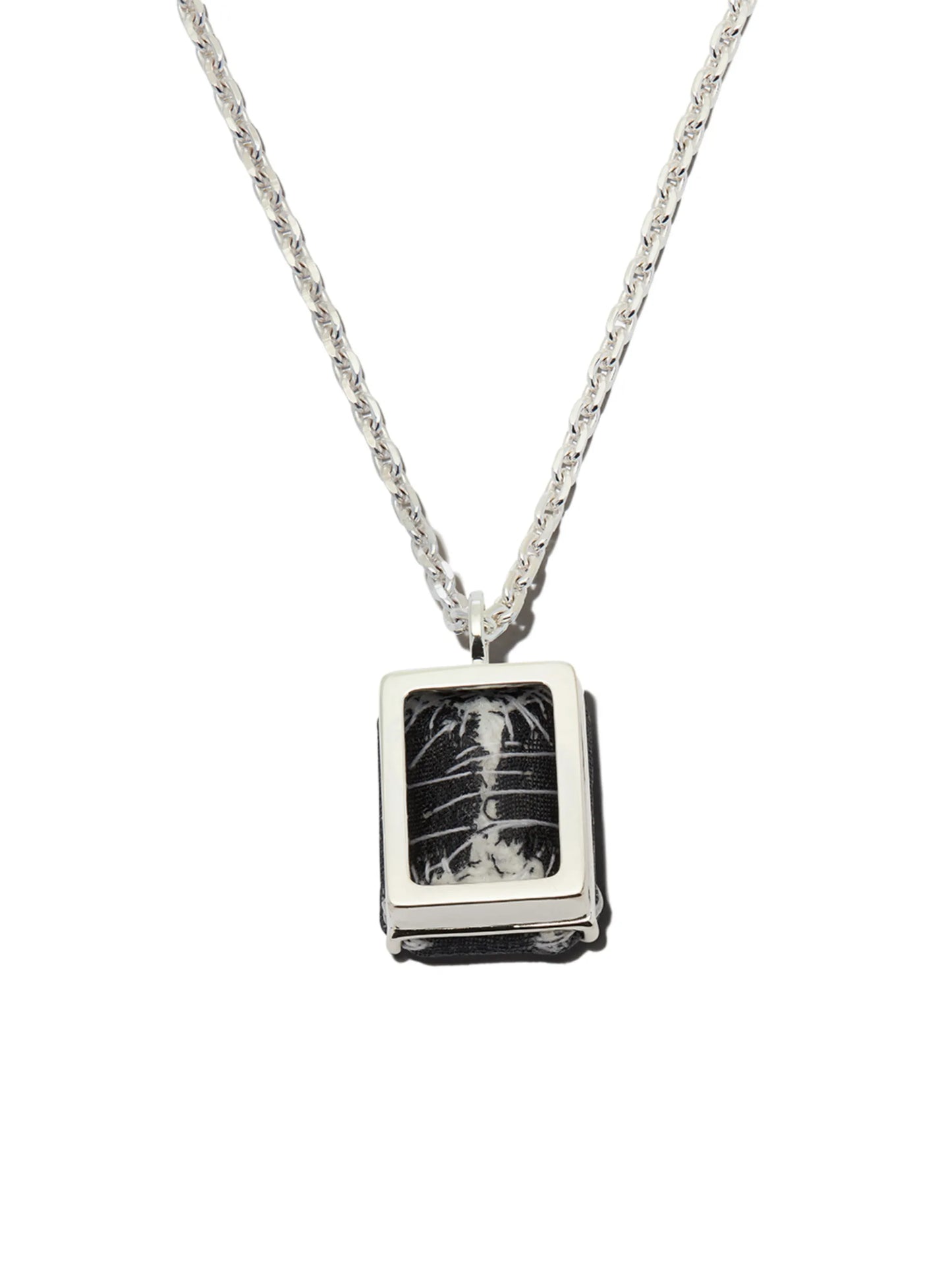 fabric and crystal pendant necklace