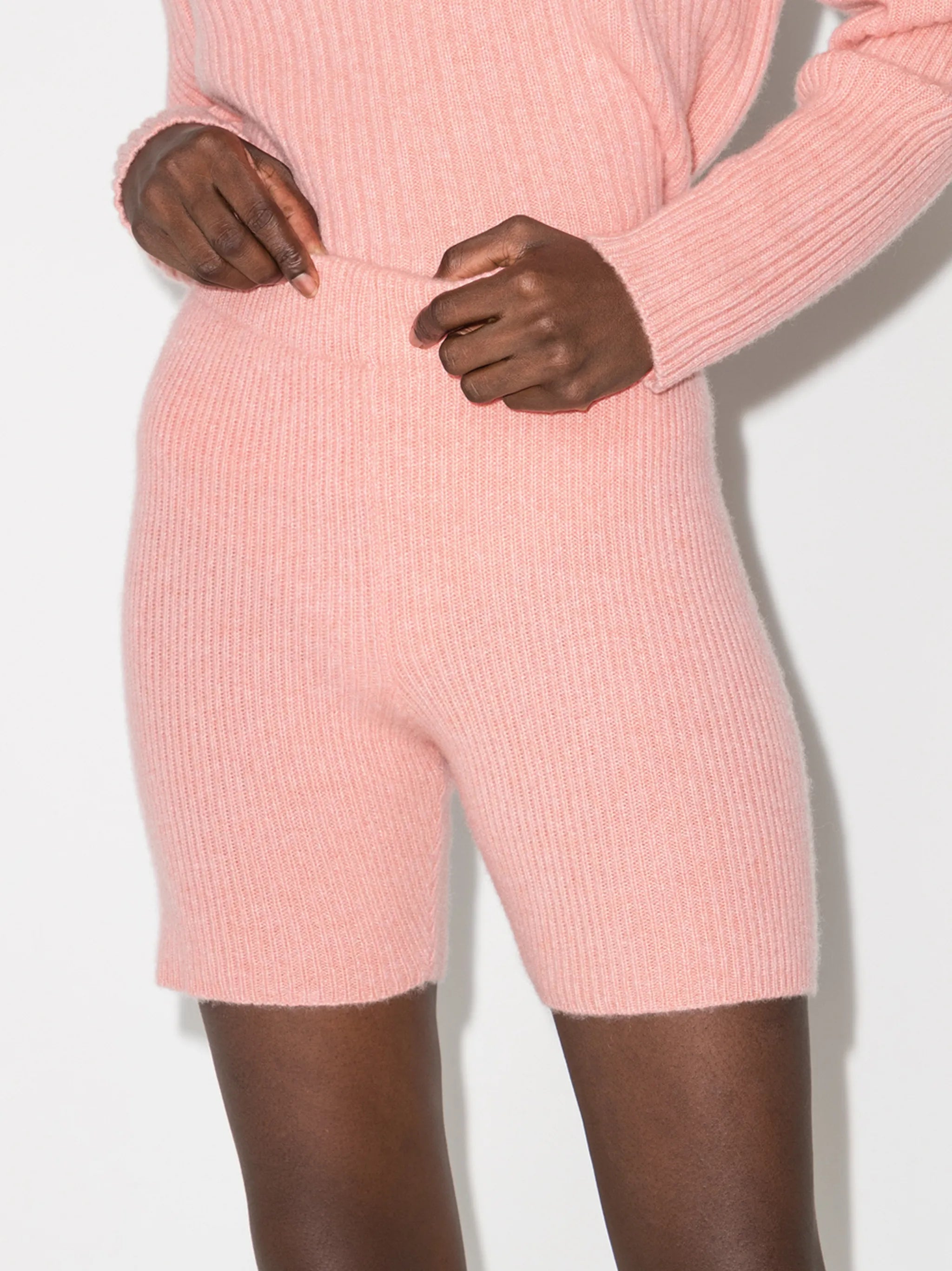 ribbed-knit biker shorts