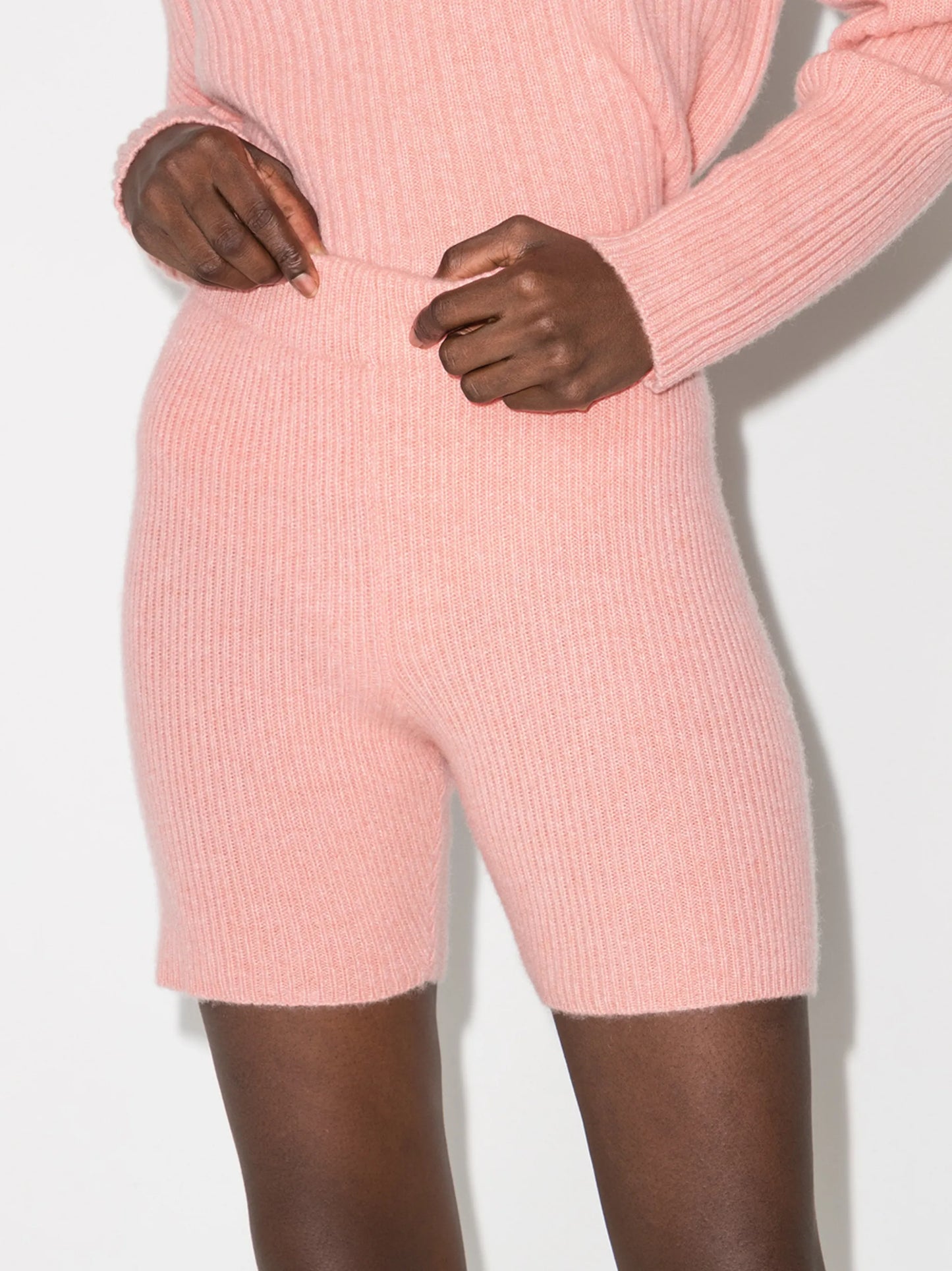 ribbed-knit biker shorts