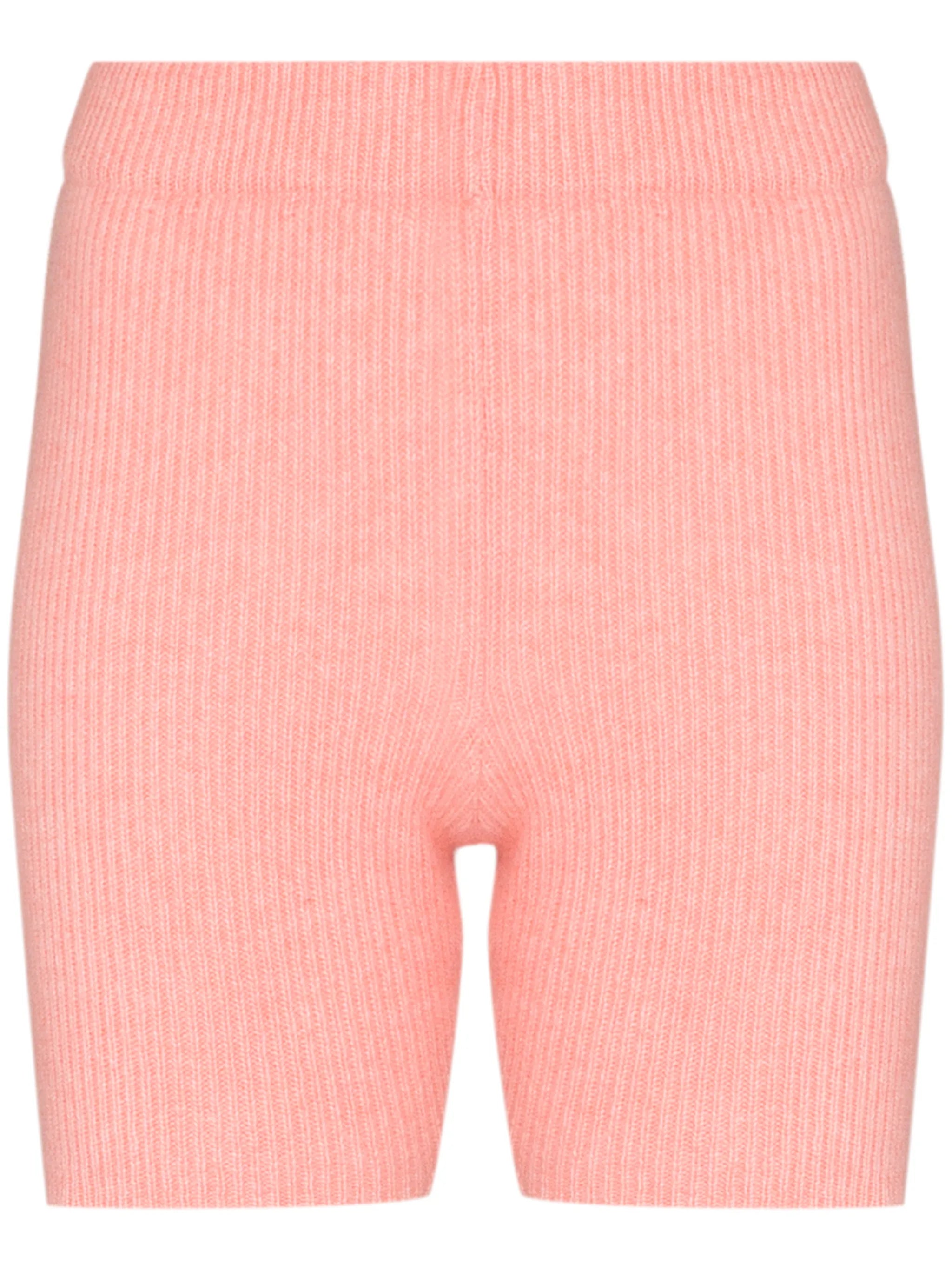 ribbed-knit biker shorts