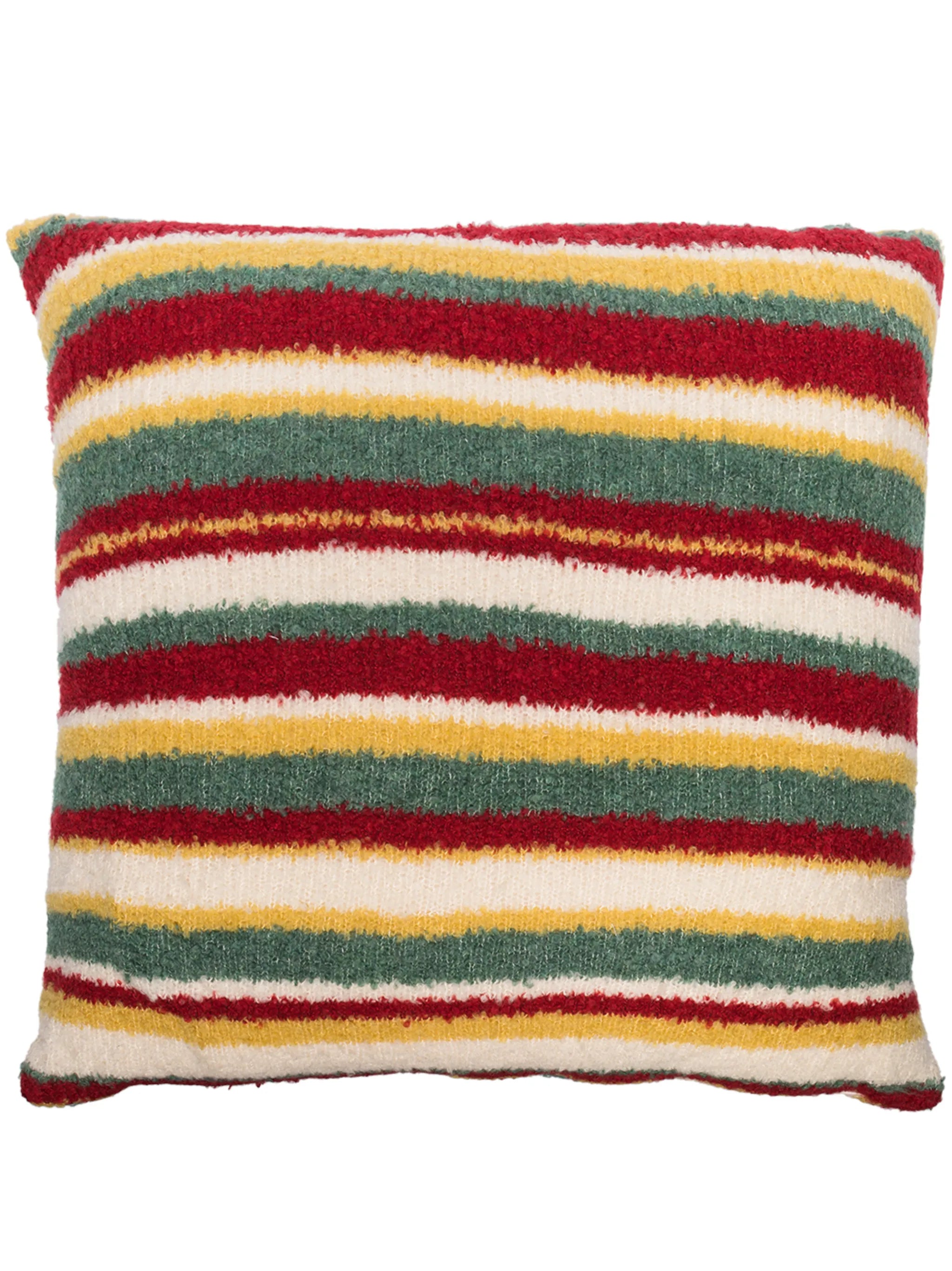 Teddy Stripe knitted cushion