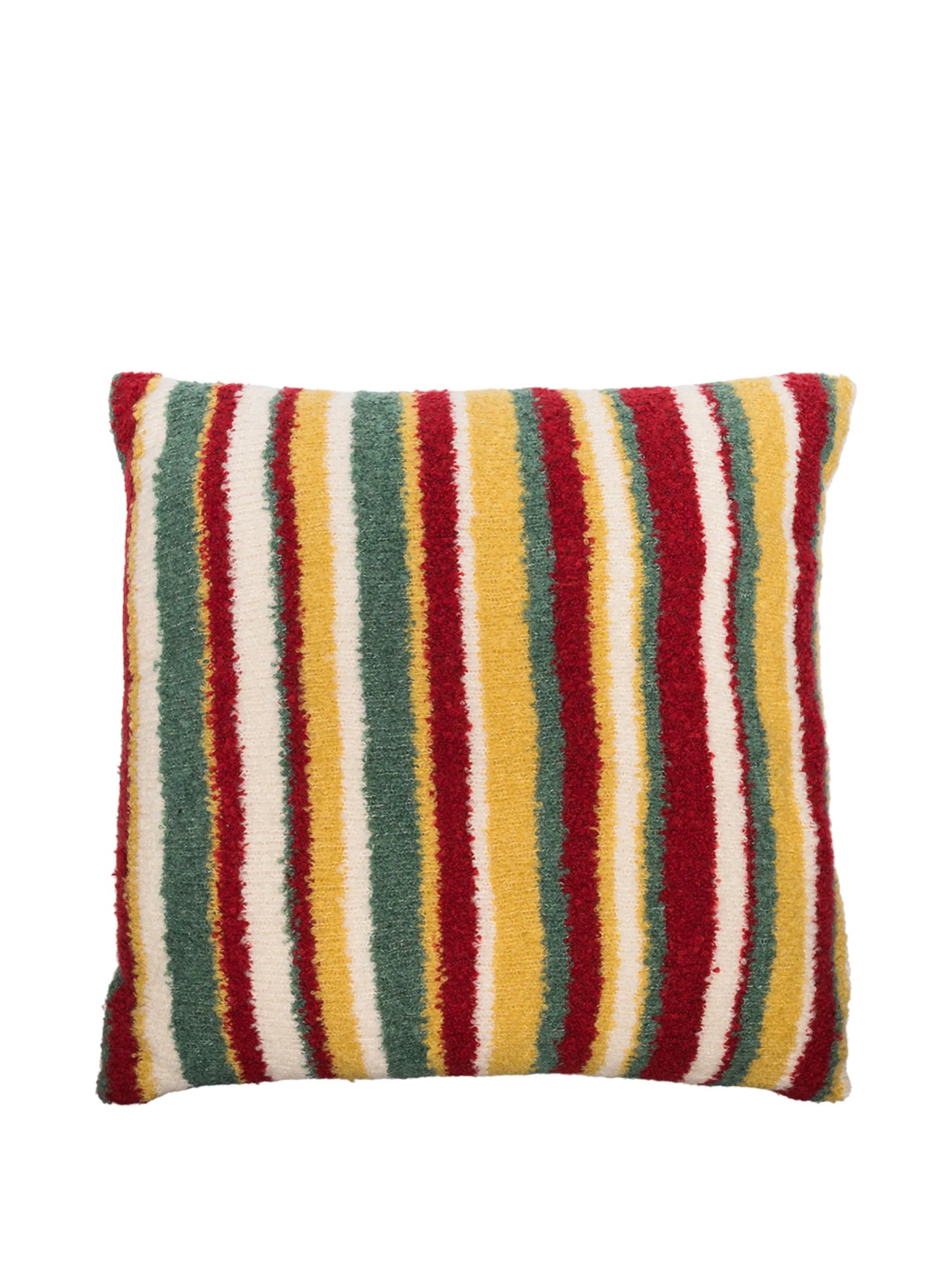 Teddy Stripe knitted cushion