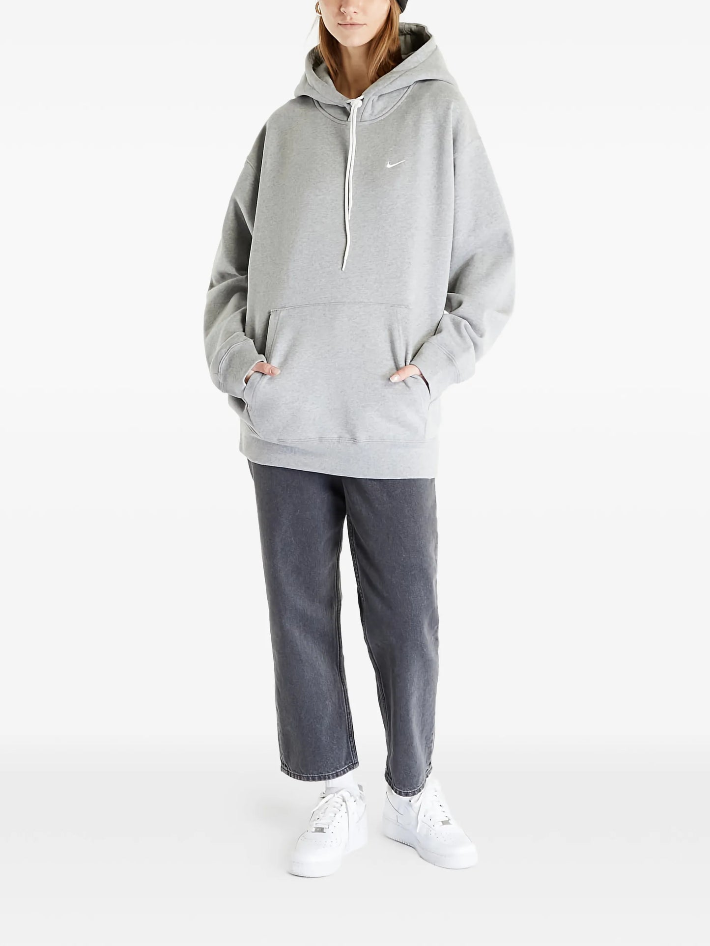 Swoosh logo drawstring hoodie