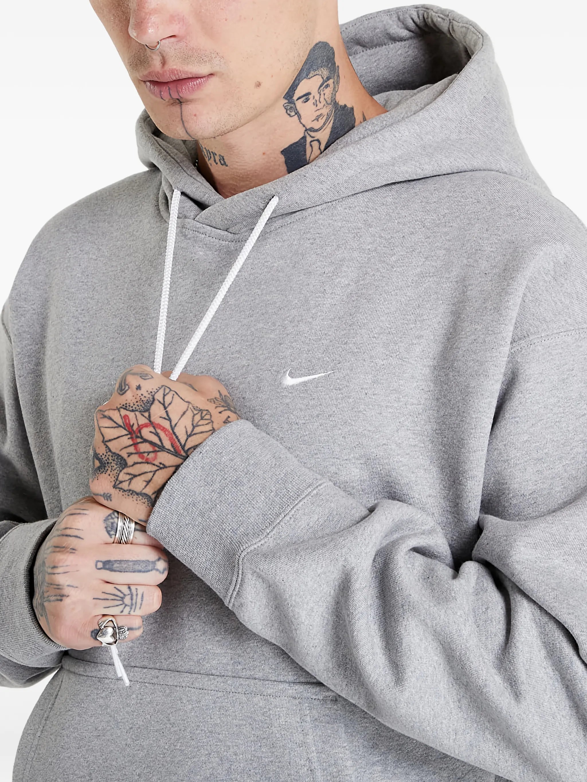 Swoosh logo drawstring hoodie