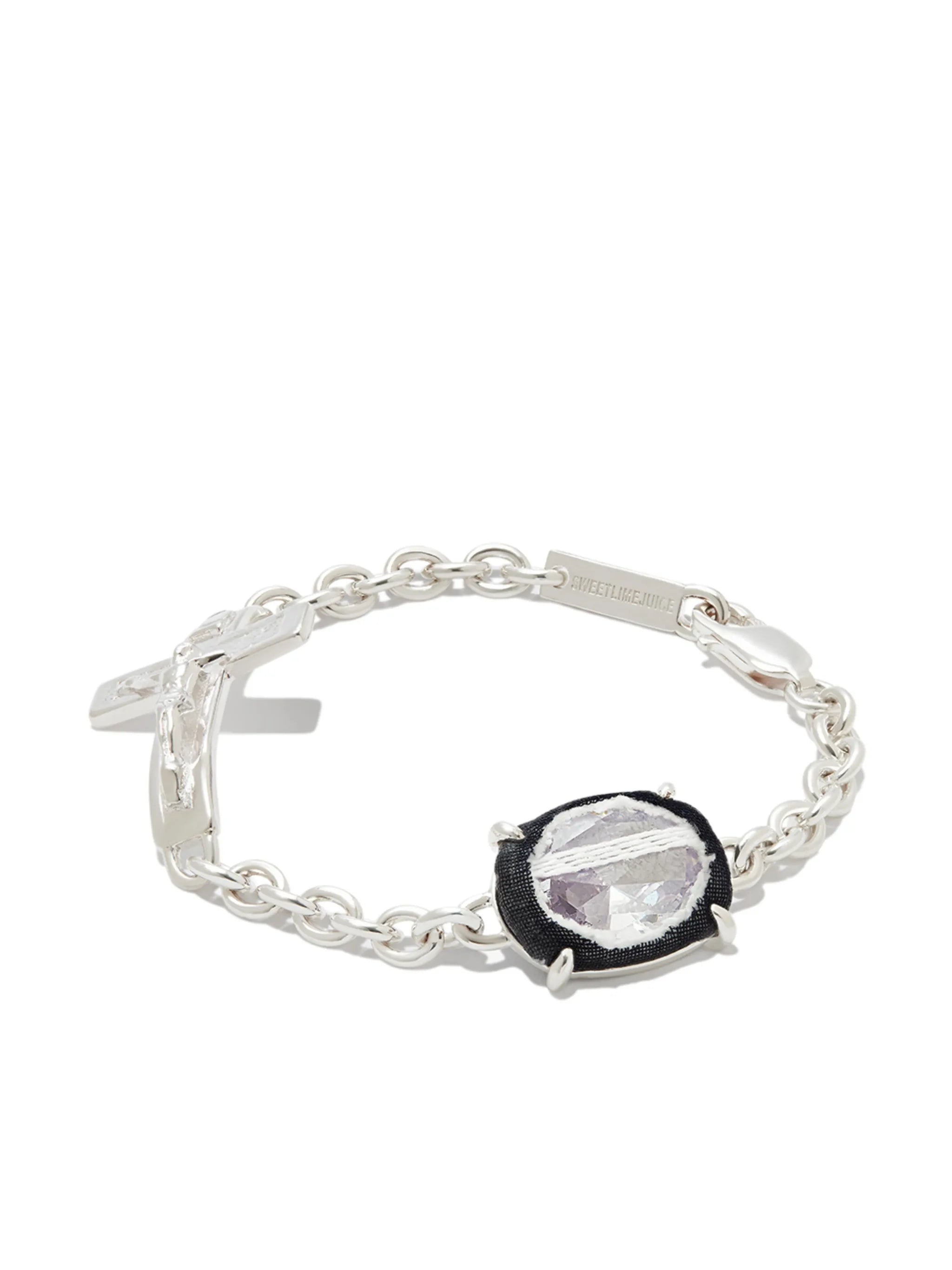 Oval Crucifix chain bracelet
