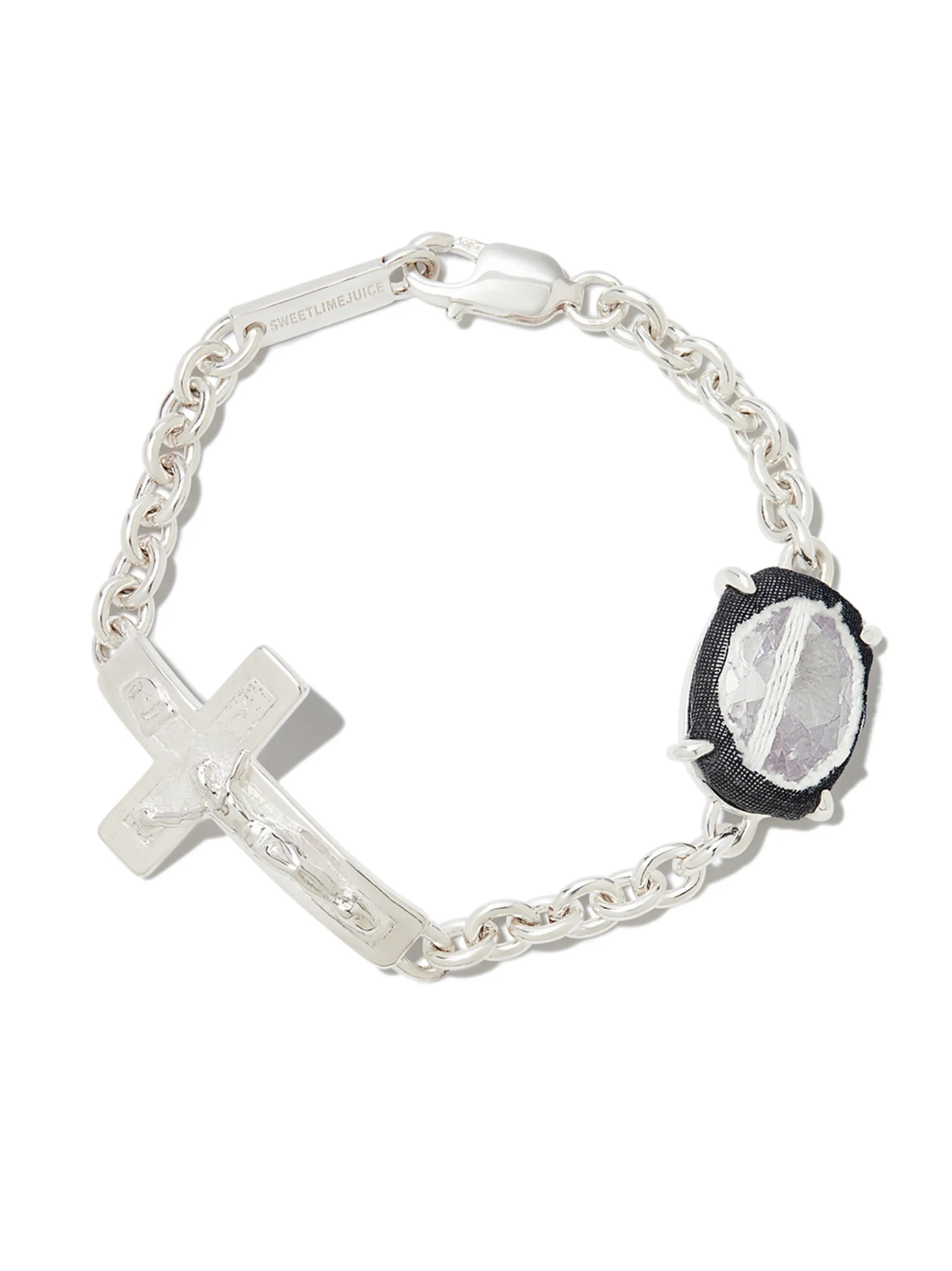Oval Crucifix chain bracelet