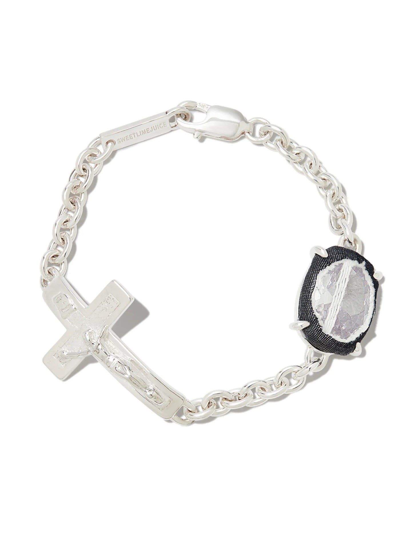 Oval Crucifix chain bracelet