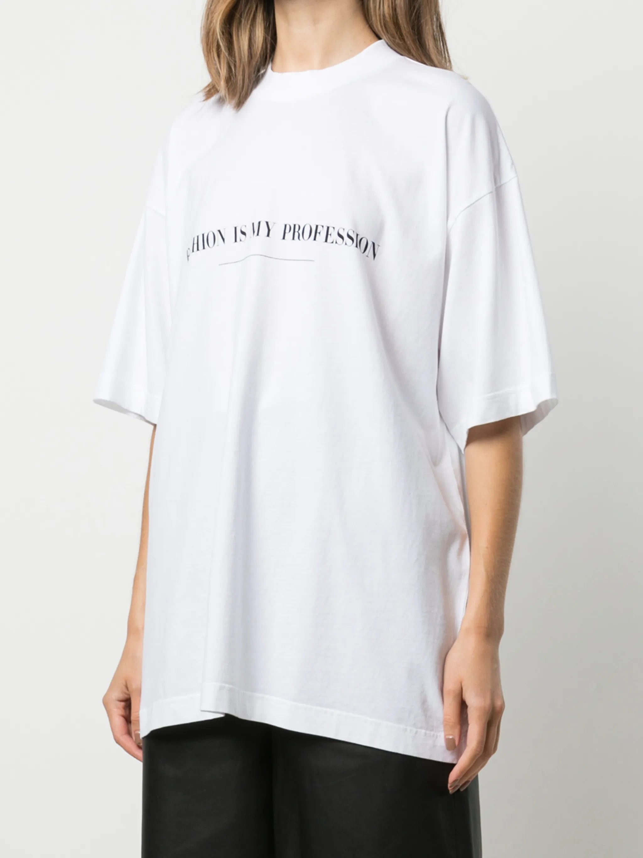 slogan-print short-sleeve T-shirt