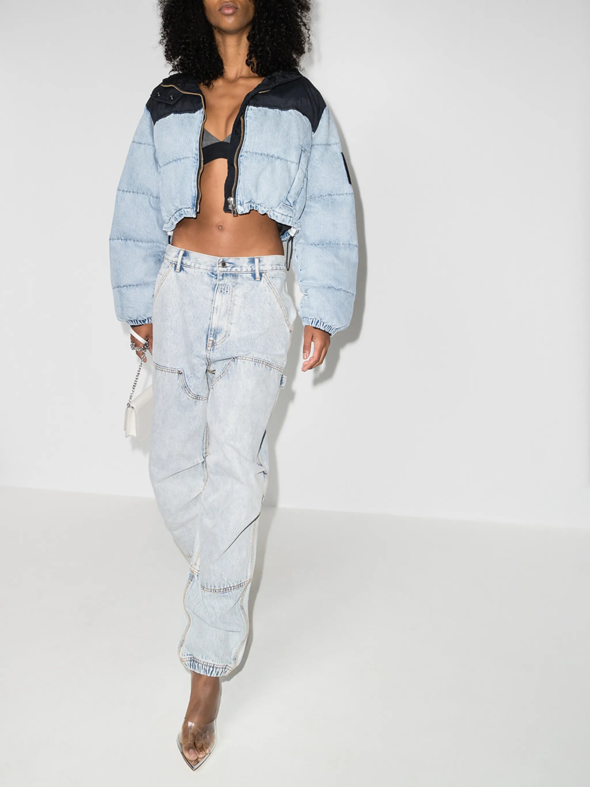 wide-leg panelled jeans