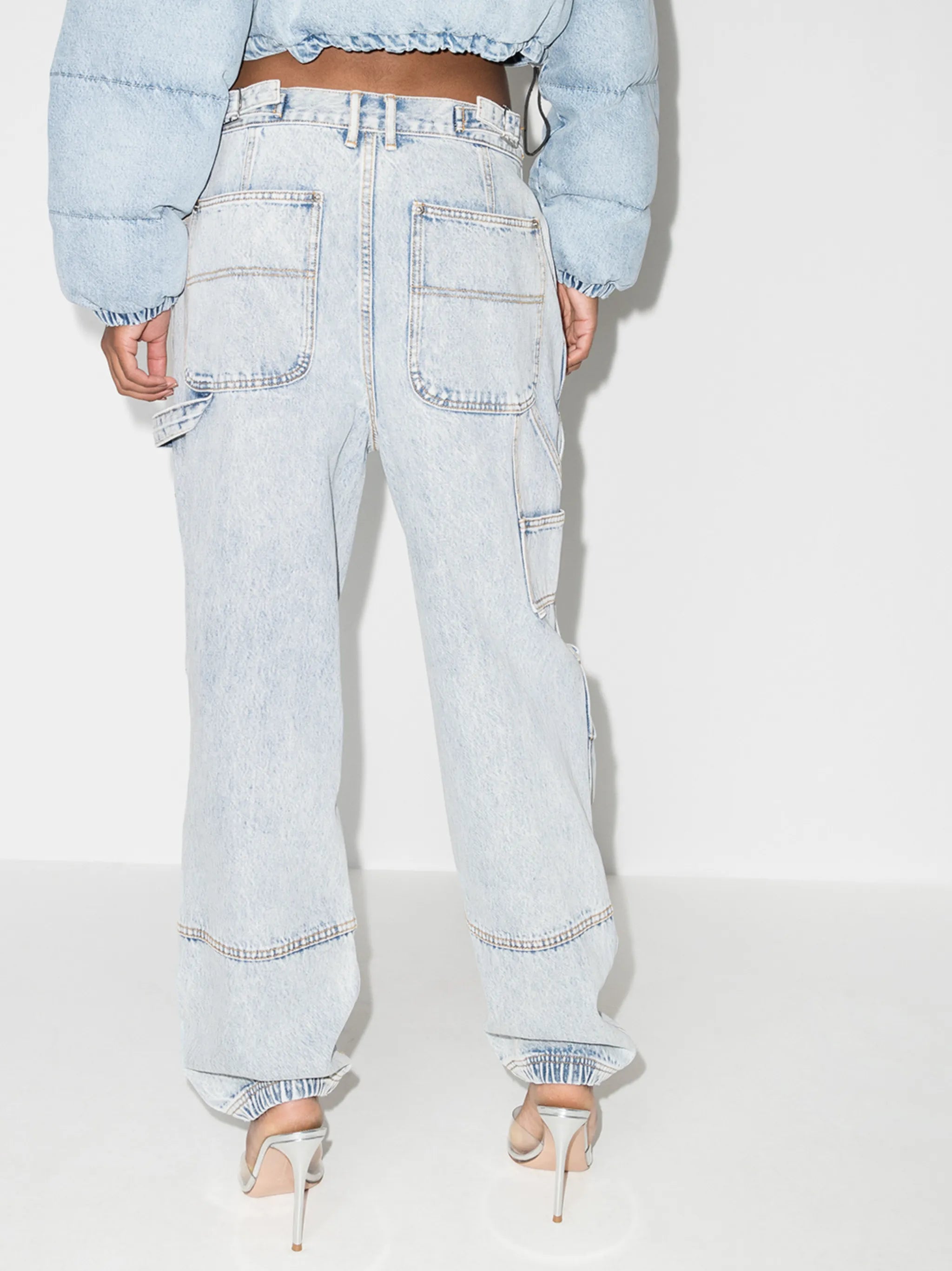 wide-leg panelled jeans