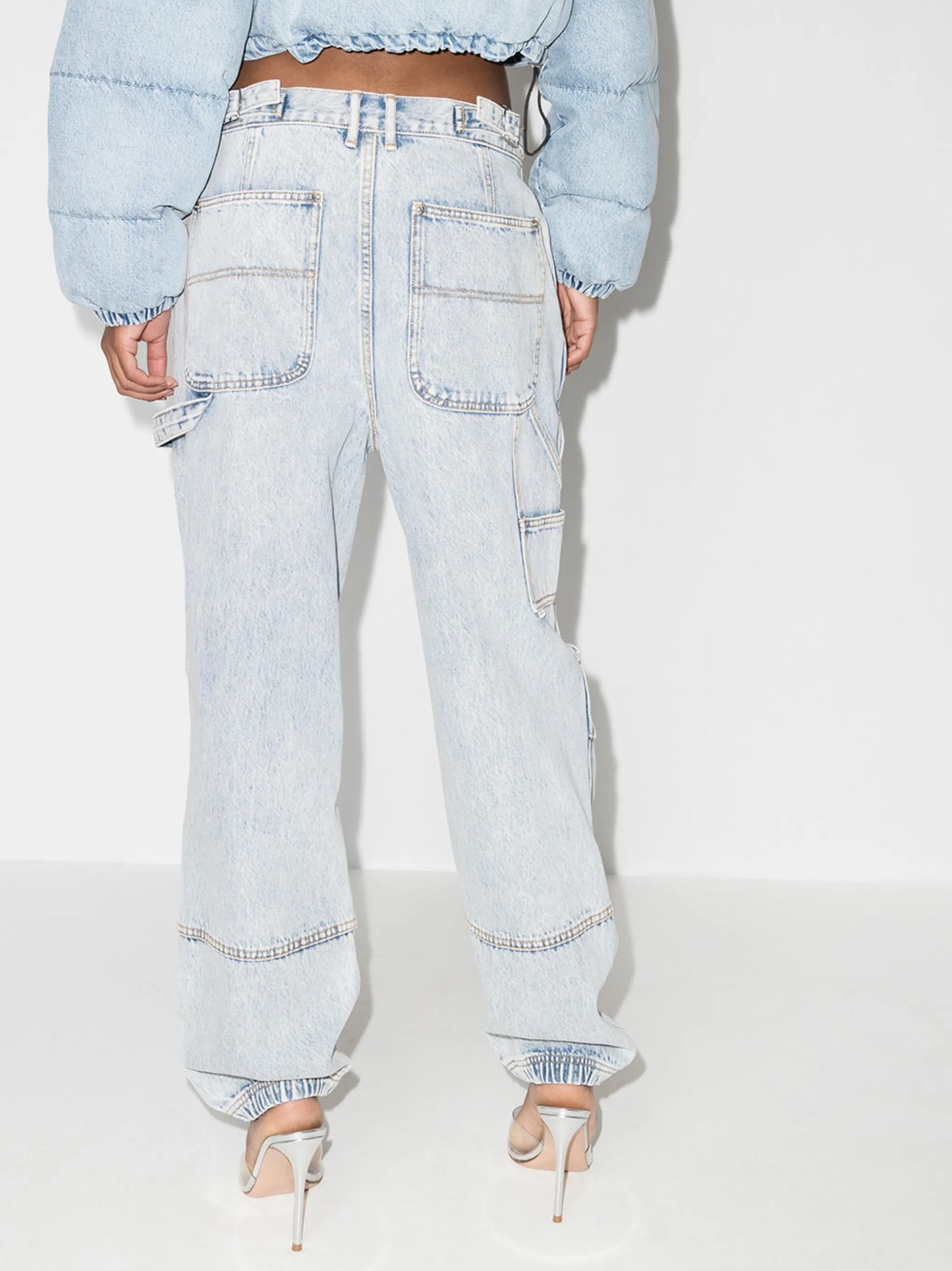wide-leg panelled jeans